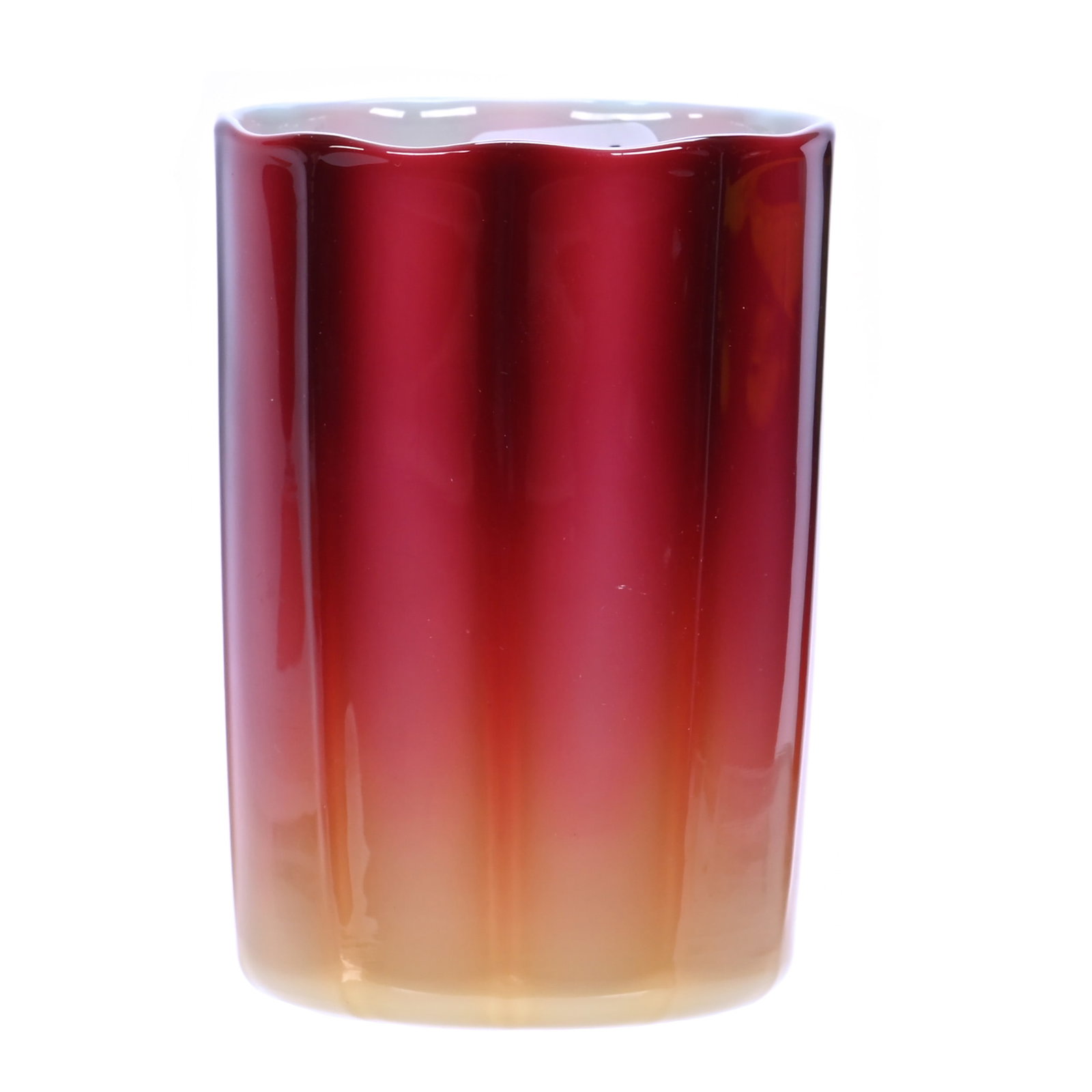 Tumbler, Plated Amberina Art Glass By New England: Tumbler, Plated Amberina Art Glass By New England, 3.625 x 2.5 x 2.5 Inches, Fine Example, 0.4 Pounds, Douglas Millhoff Collection, Ohio. Effective 6/6/26, All LiveAuctioneers Invoices Must Be Paid Us