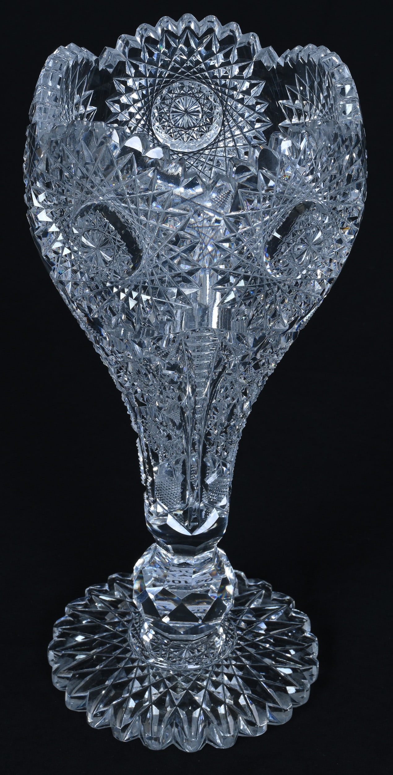 Chalice Vase, American Brilliant Cut Glass, Norway Pattern By Kelly & Steinman - 2