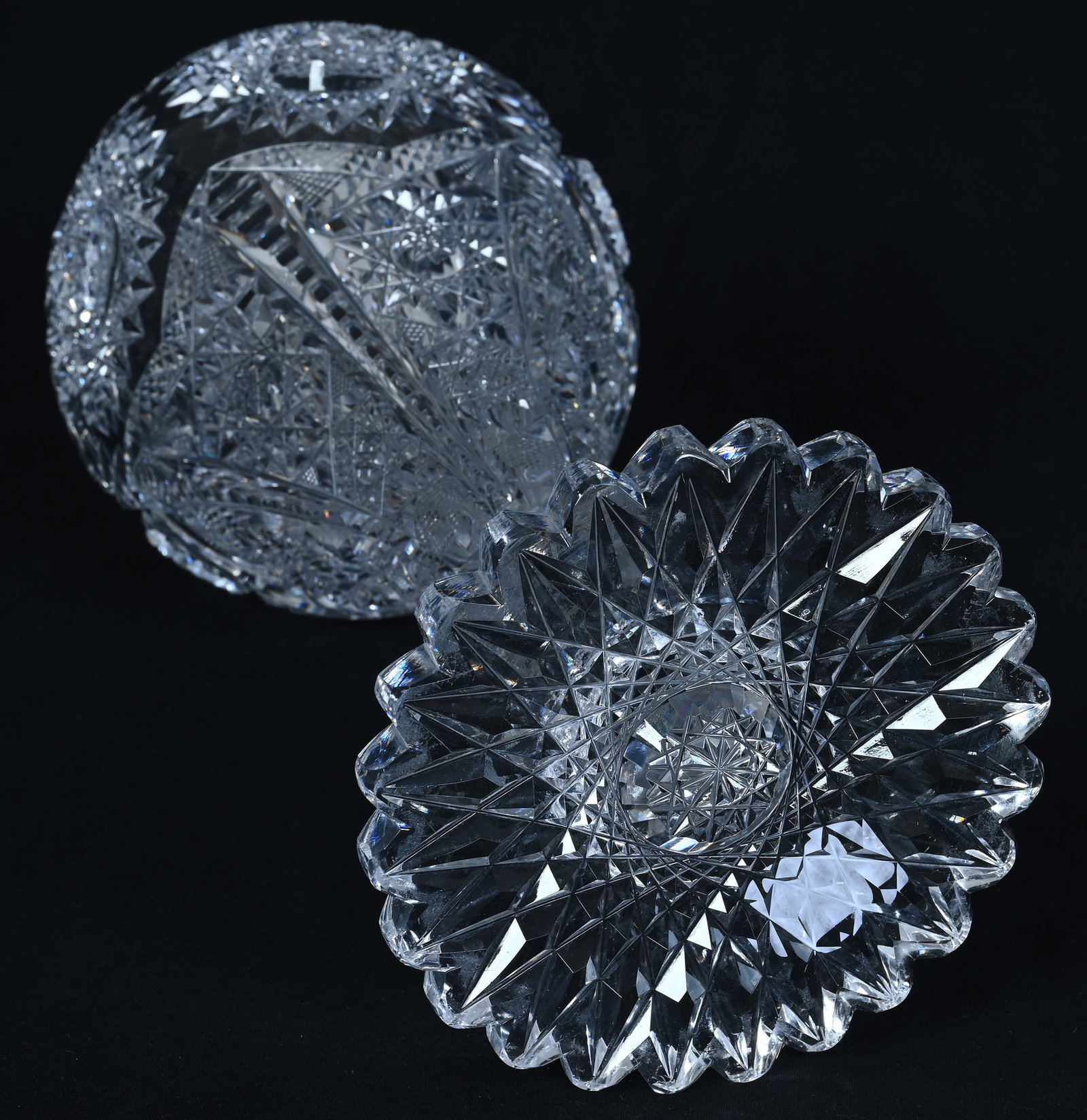 Chalice Vase, American Brilliant Cut Glass, Norway Pattern By Kelly & Steinman - 3