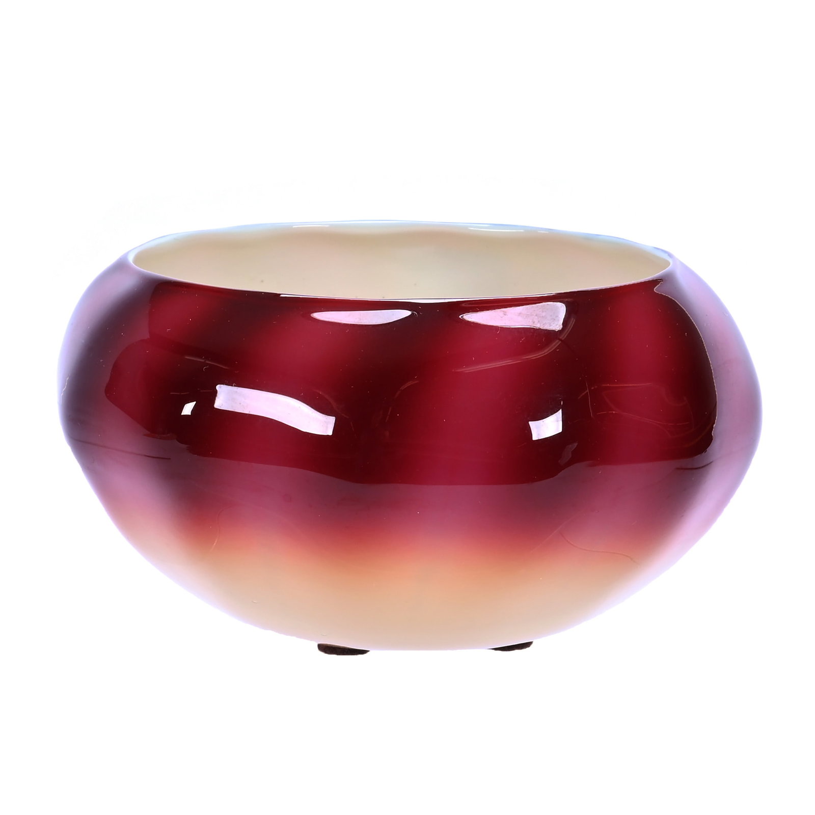 Bowl, Plated Amberina Art Glass By New England (1 of 4)