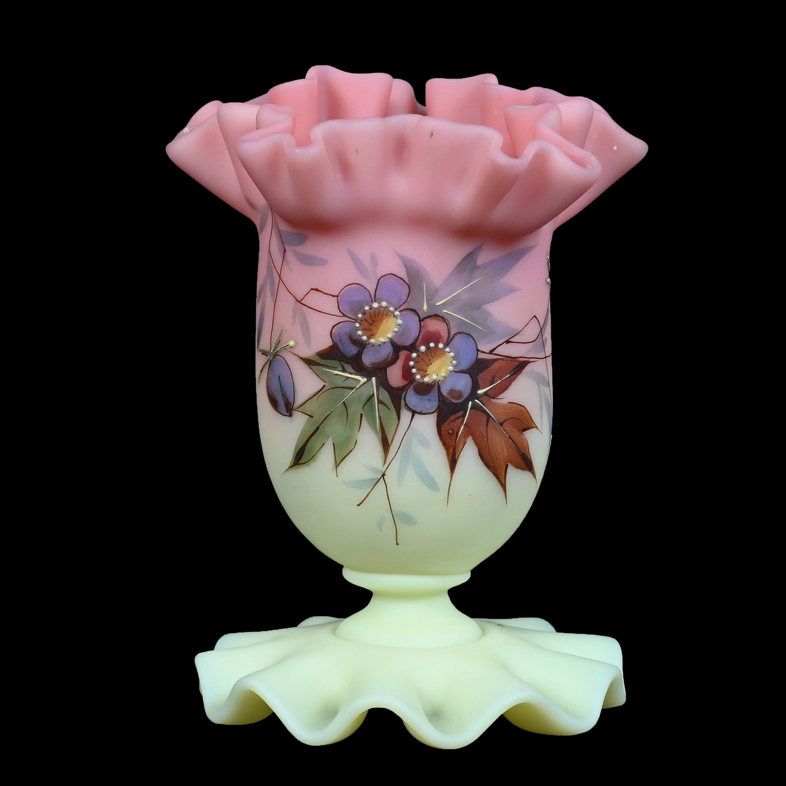Pedestal Vase, Unmarked Webb Burmese (1 of 4)