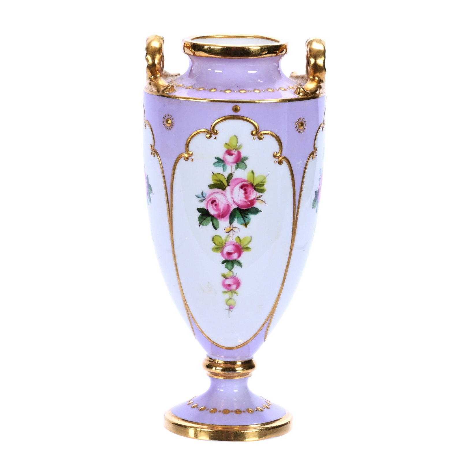 Pedestal Two Handled Vase, Marked Minton (1 of 3)