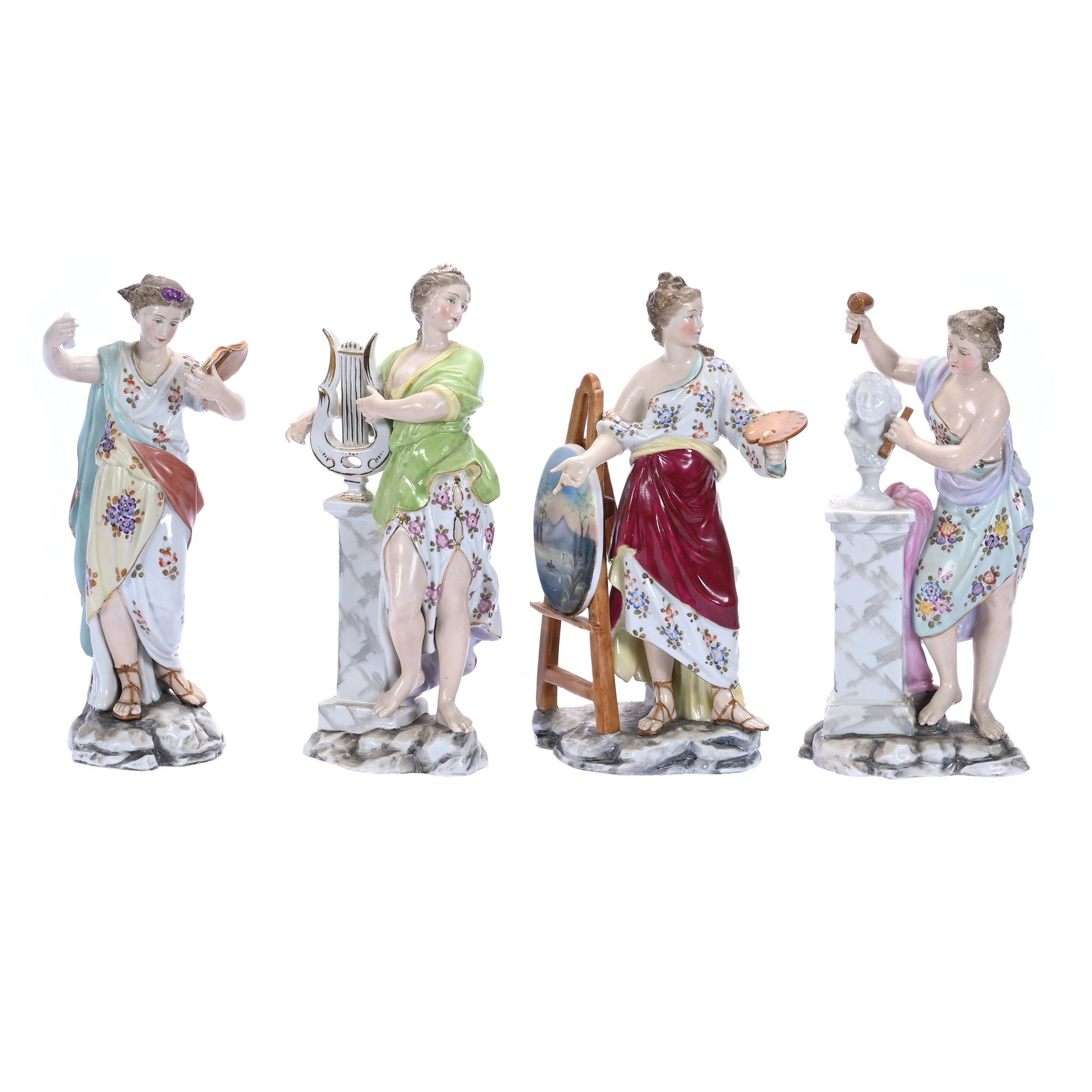 (4) Figurines, Volkstedter Porcelain By Triebner, Ens & Co. (1 of 4)