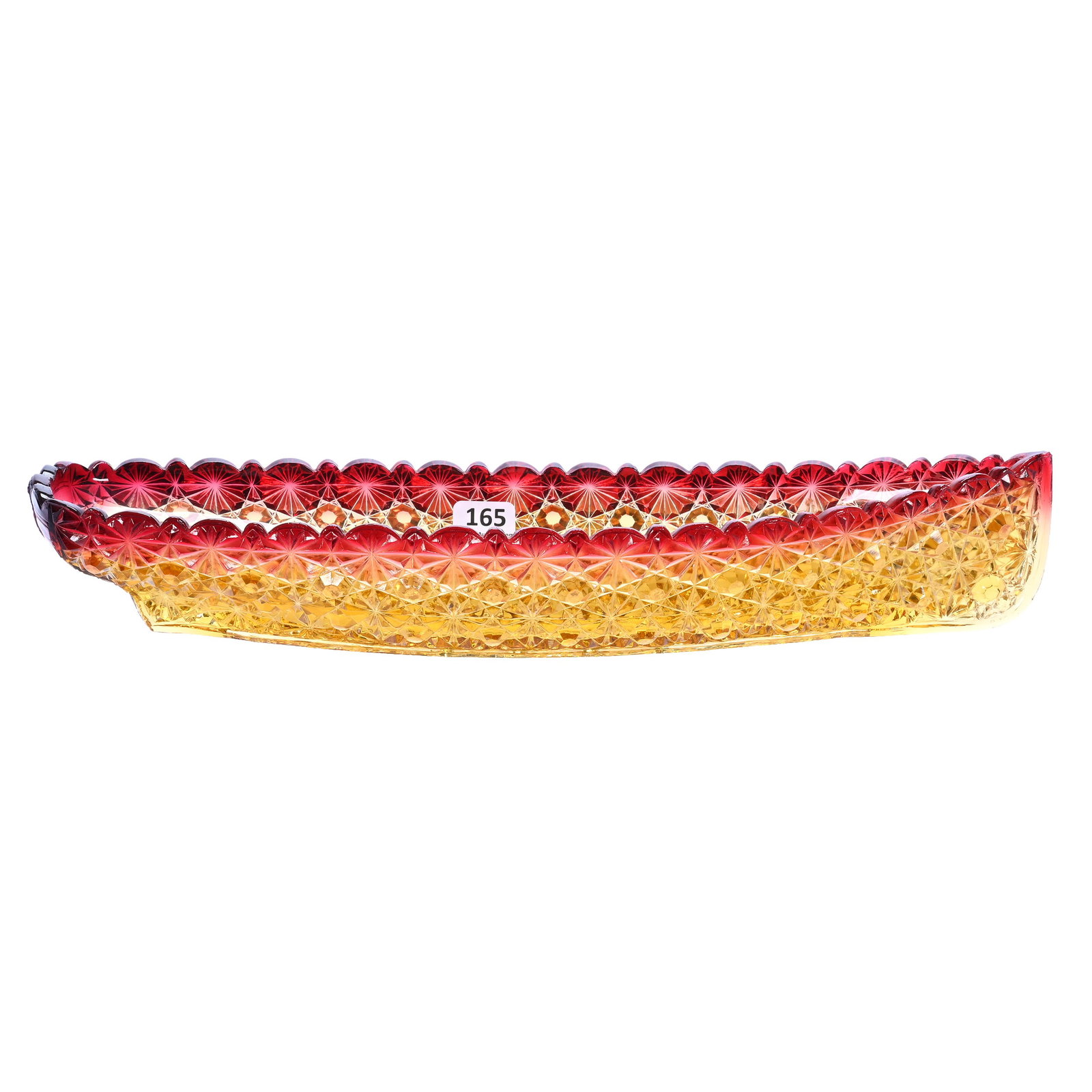 Boat Shaped Celery Tray, Amberina Button And Daisy Pattern (1 of 3)