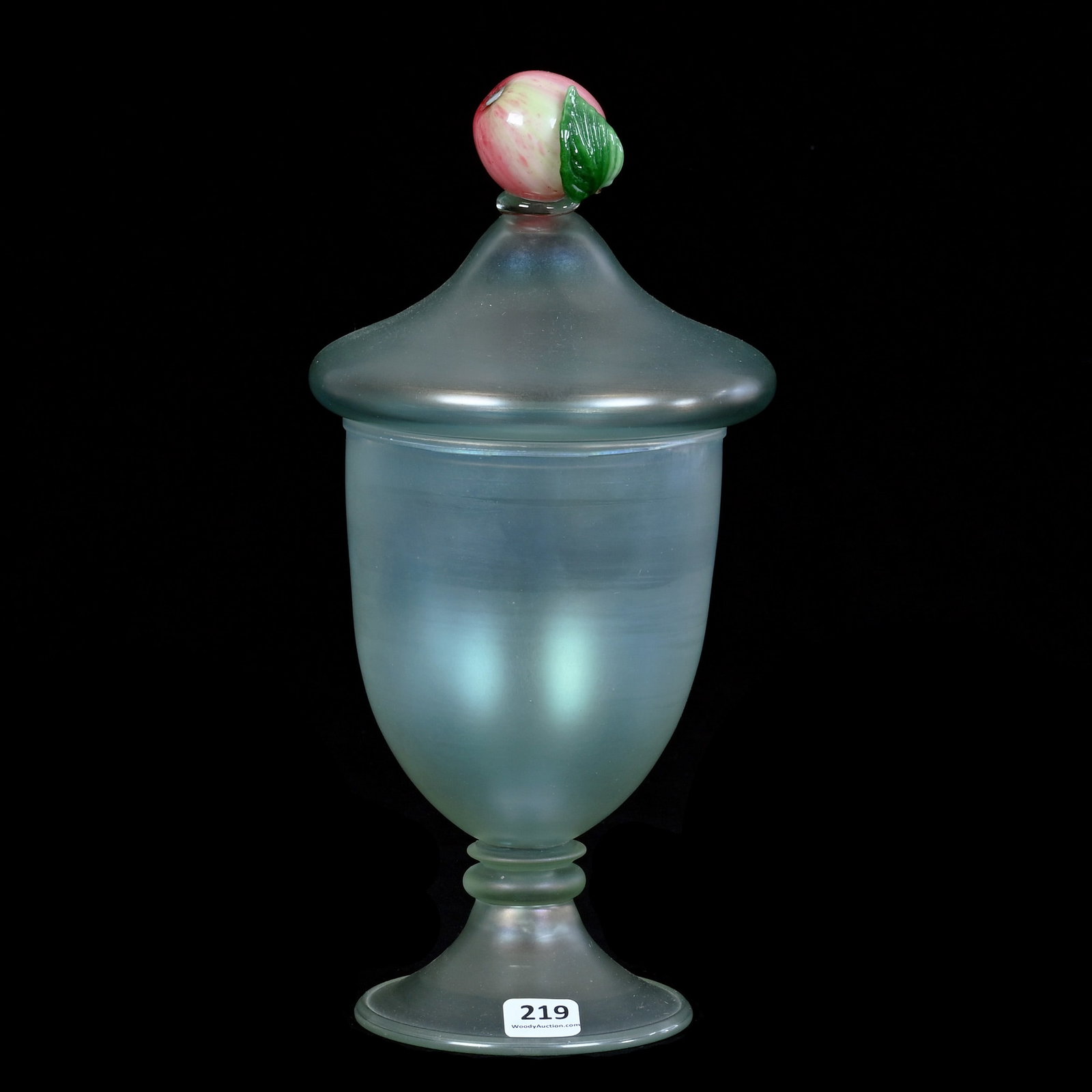 Covered Vase, Unmarked Steuben Art Glass (1 of 3)