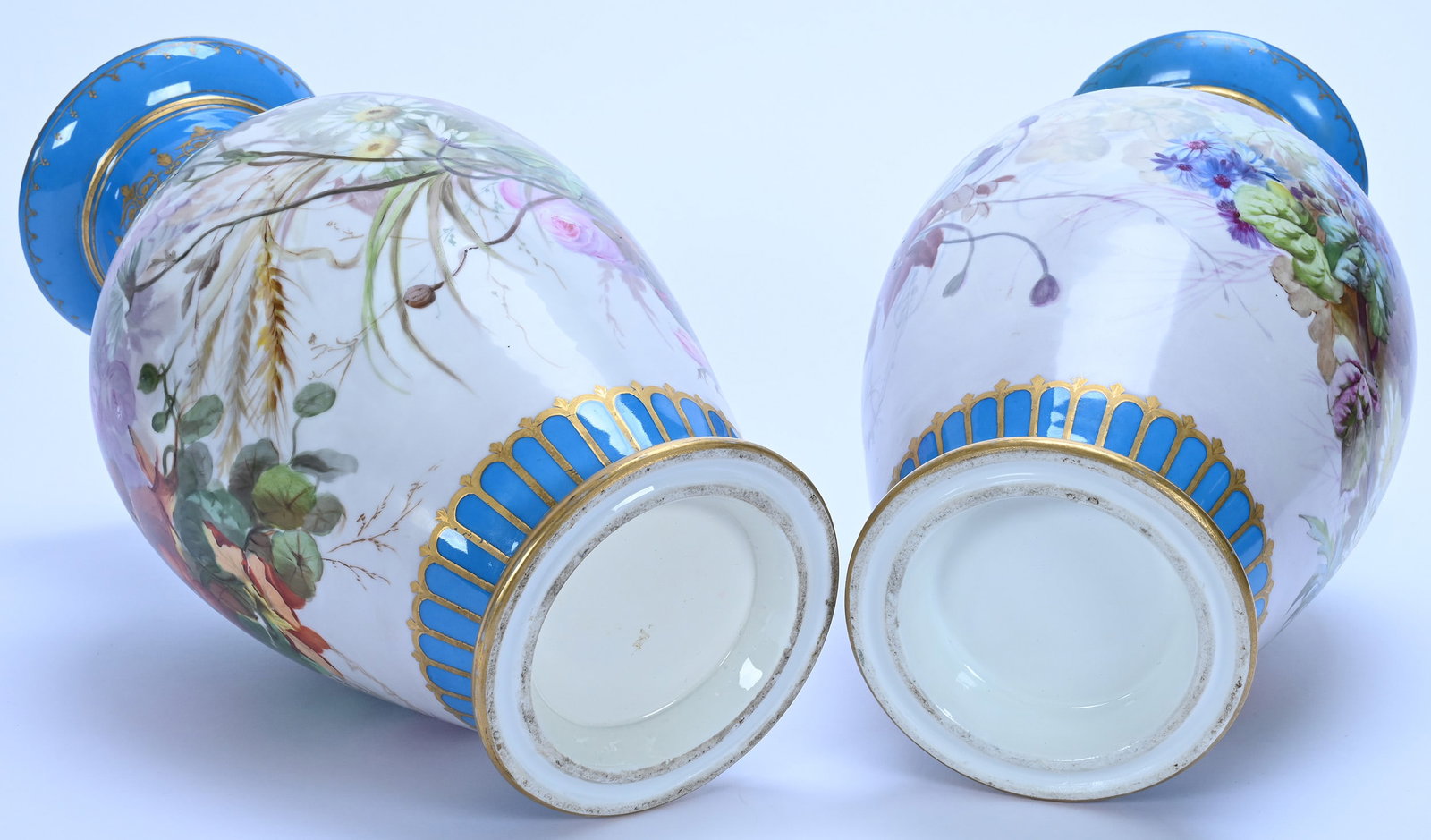 Pair Vases, French Porcelain Marked Sevres - 3