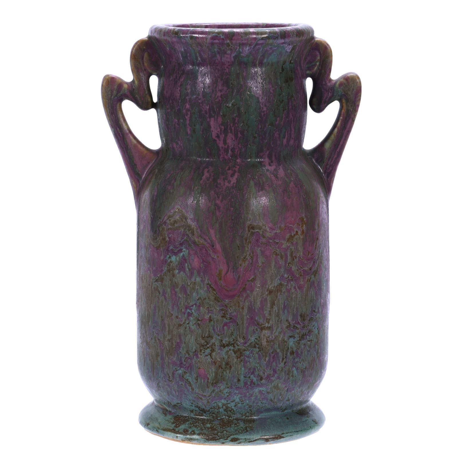 Two Handled Vase, Marked Roseville Art Pottery, Carnelian II Pattern (1 of 3)