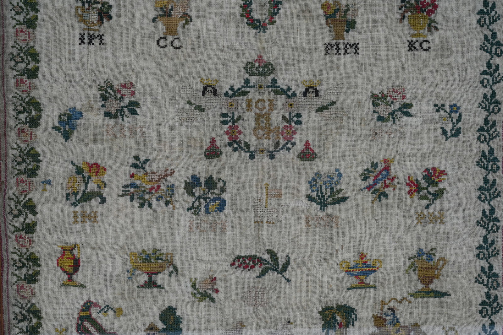 Framed Needlework Sampler - 2