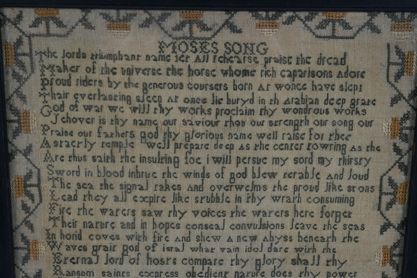 Framed Needlework Sampler, Dated 1793 - 2