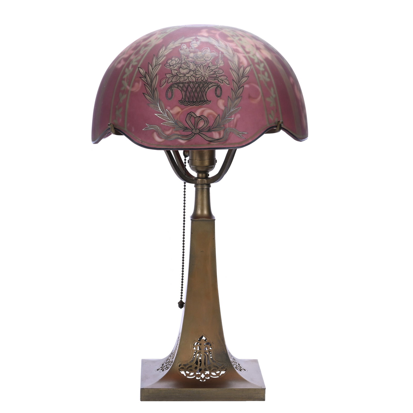 Table Lamp, Pairpoint Base, Reverse Painted (1 of 5)