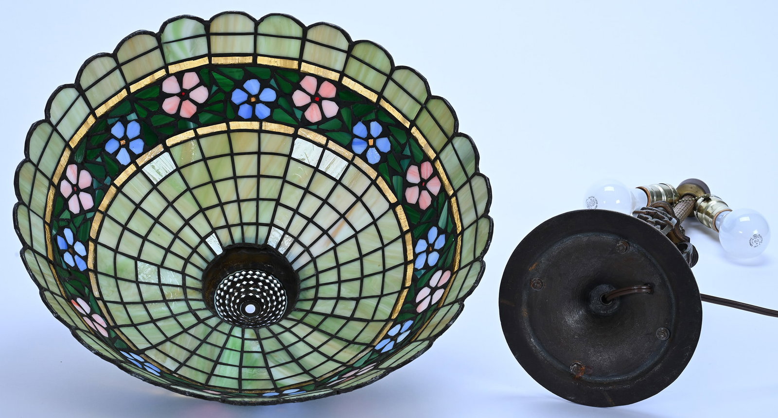 Table Lamp, American Leaded Glass Shade - 3
