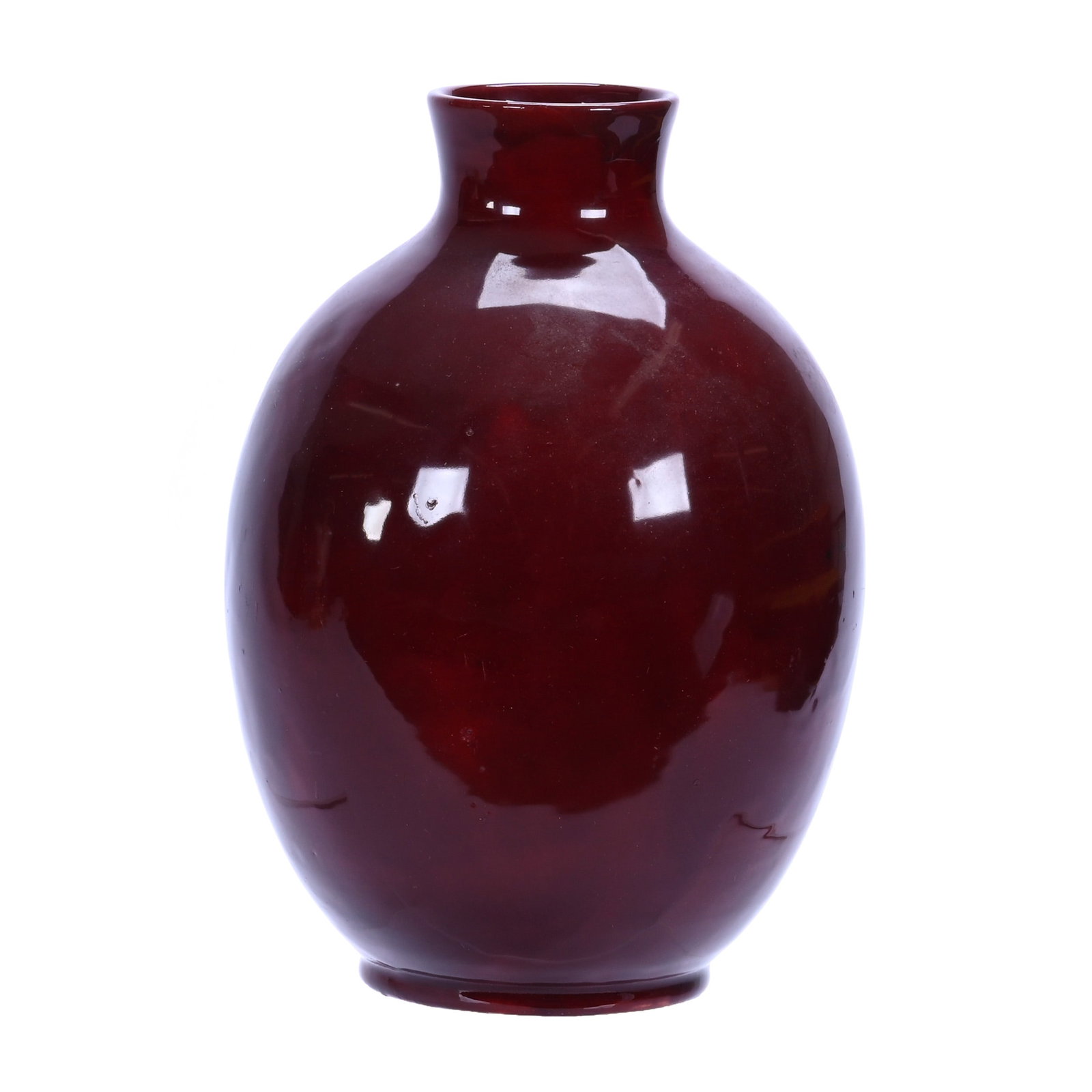 Vase, Marked Rozane Ware (Roseville Art Pottery) Red Mongol: Vase, Marked Rozane Ware (Roseville Art Pottery) Red Mongol, 9.5 x 6.5 x 6.5 Inches, 2 Pounds, Douglas Millhoff Collection, Ohio. Effective 6/6/26, All LiveAuctioneers Invoices Must Be Paid Using the