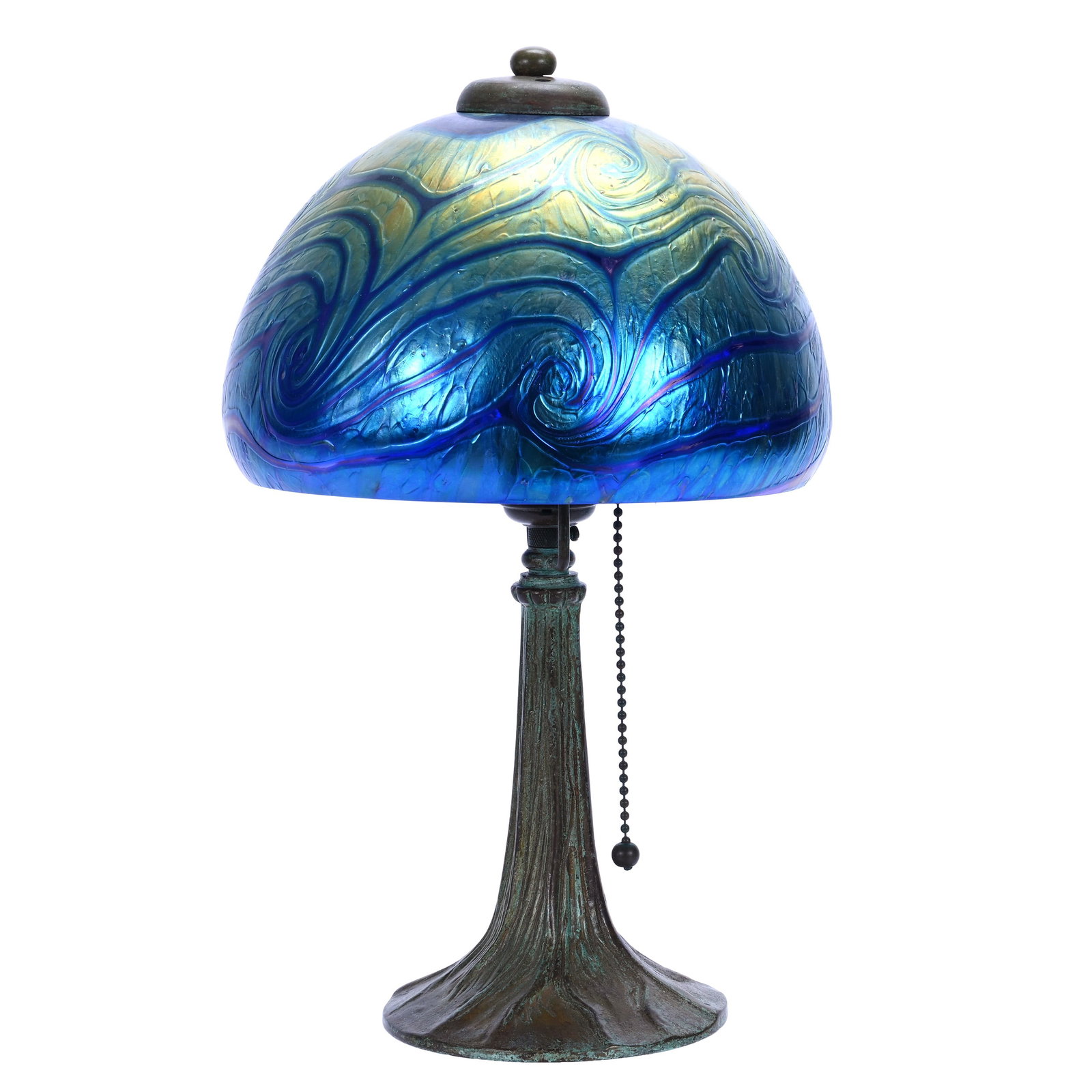 Boudoir Lamp, Marked Lundberg Studios Art Glass, Dated 1998 (1 of 6)