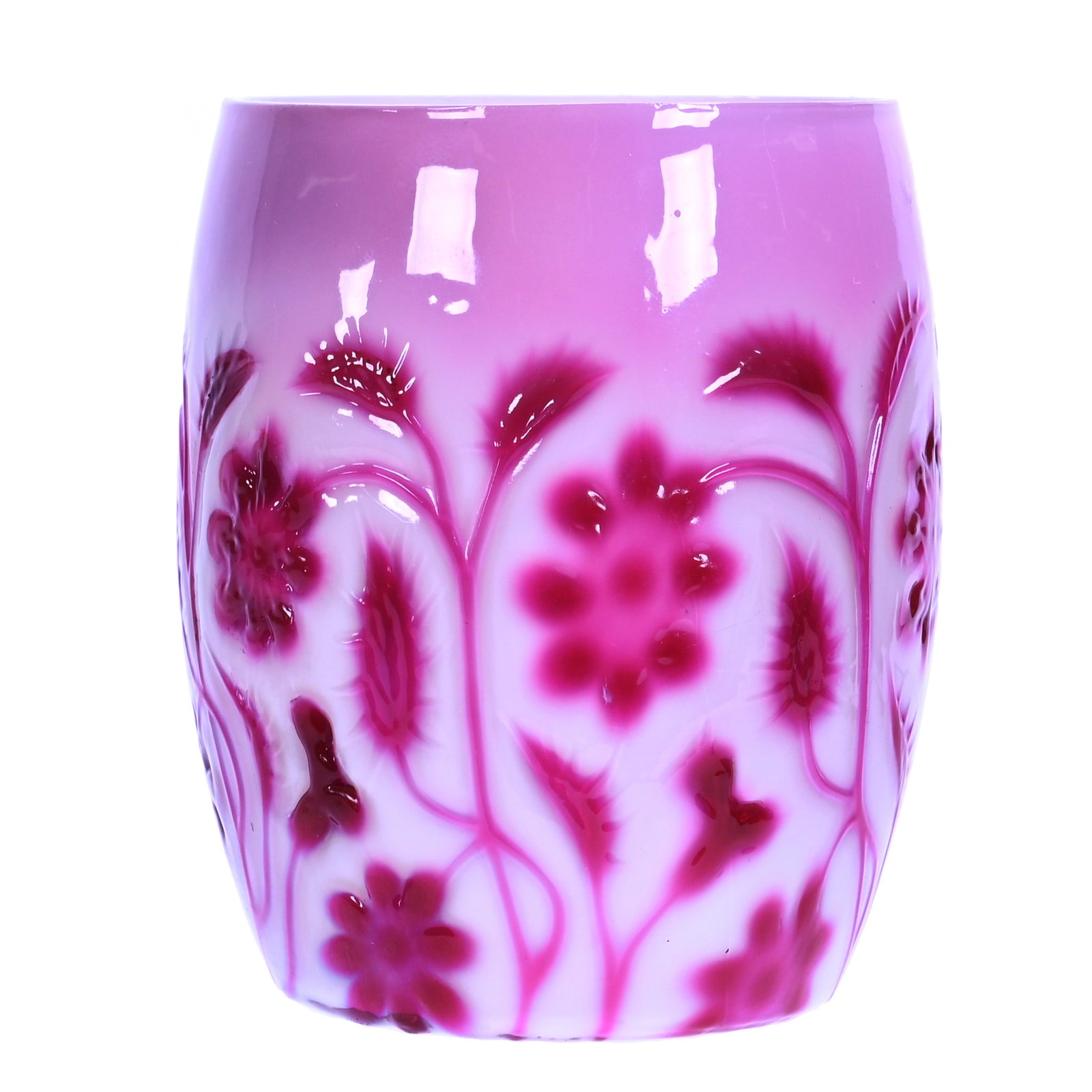 Tumbler, Findlay Onyx Ruby/Raspberry Art Glass (1 of 3)