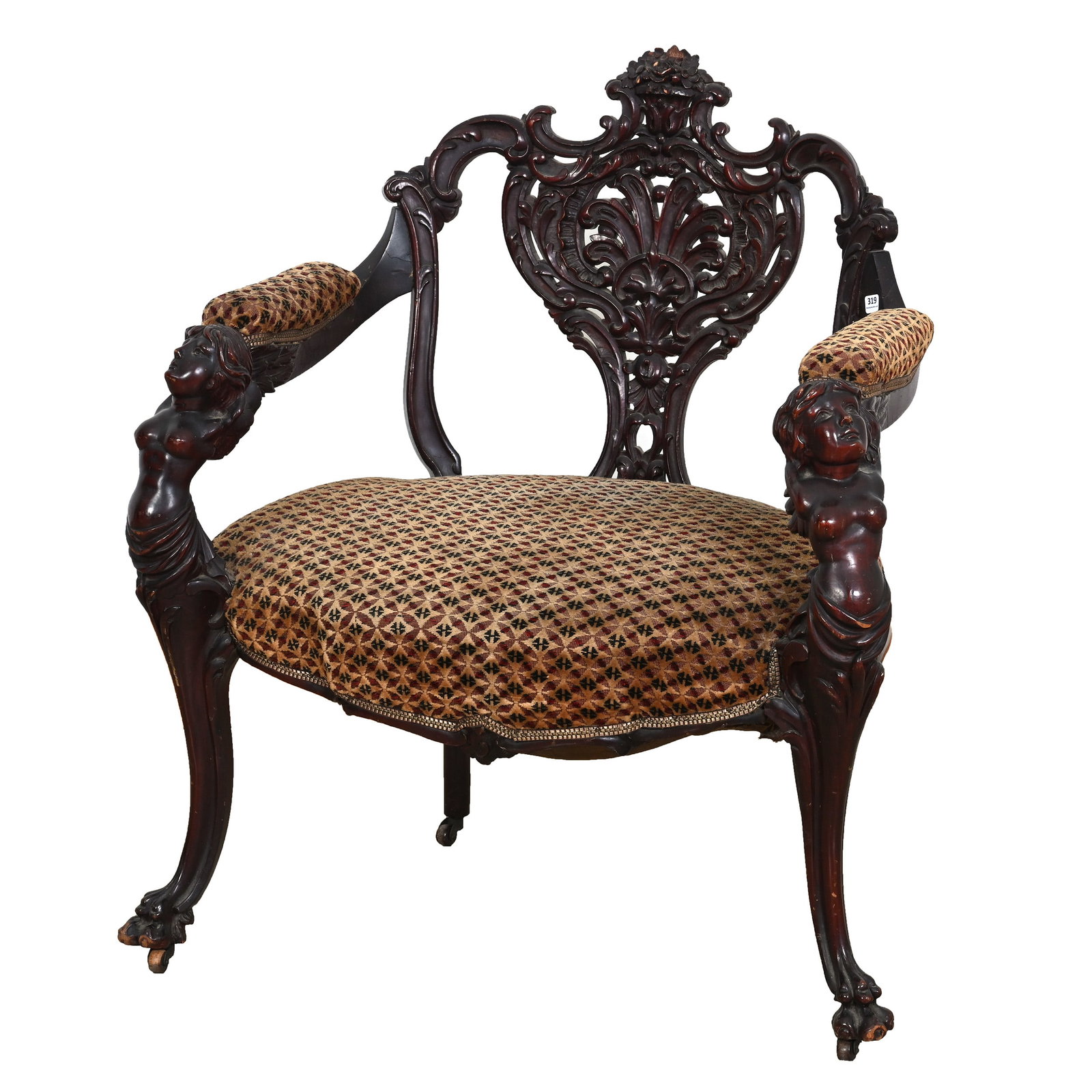 Armchair, Laminated Carved Mahogany (1 of 5)