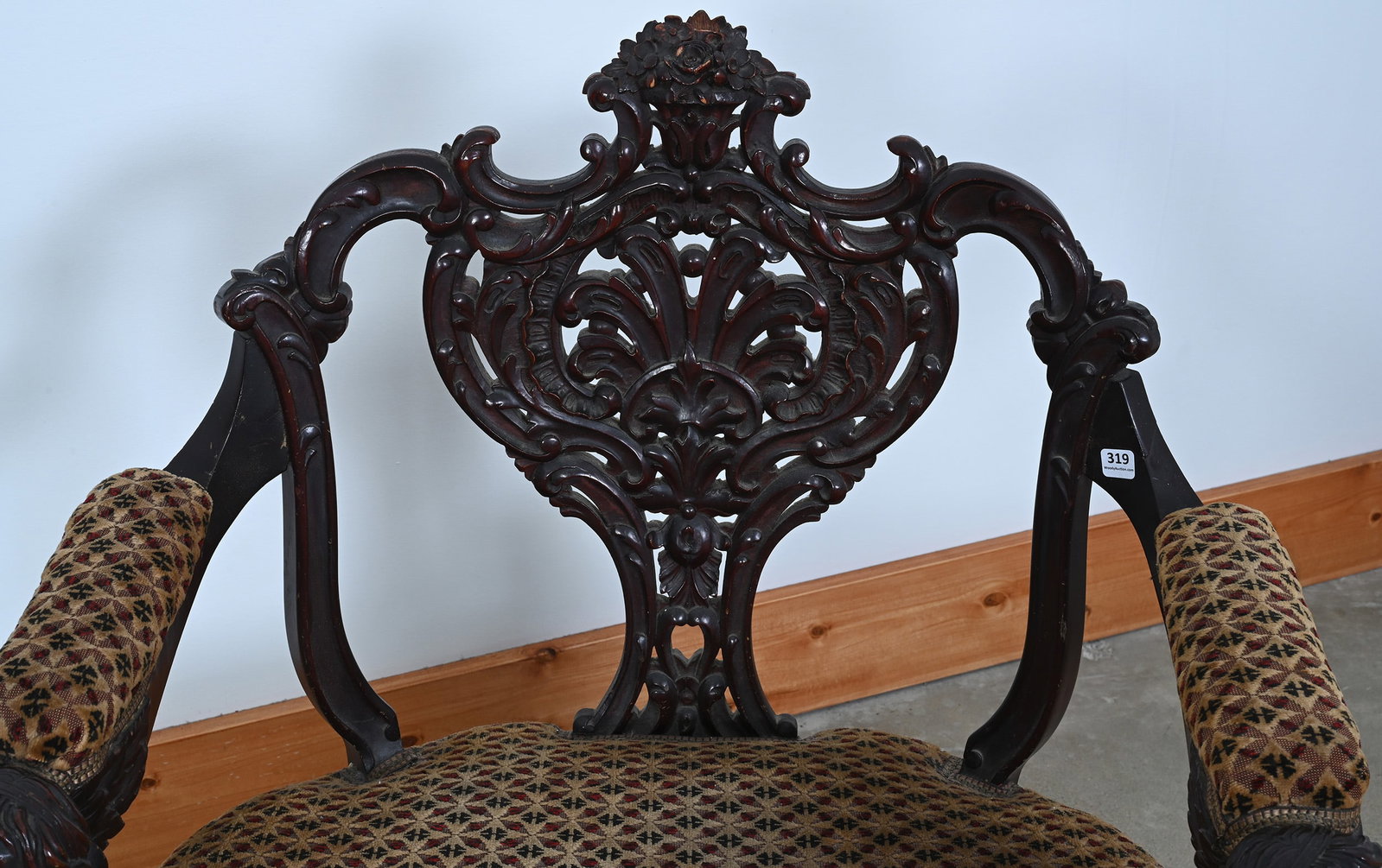 Armchair, Laminated Carved Mahogany - 2