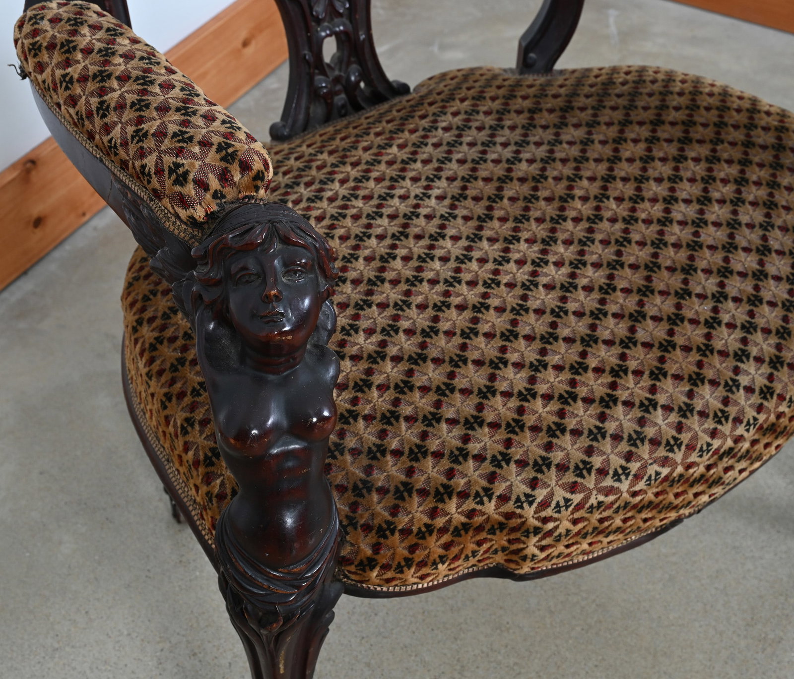 Armchair, Laminated Carved Mahogany - 4