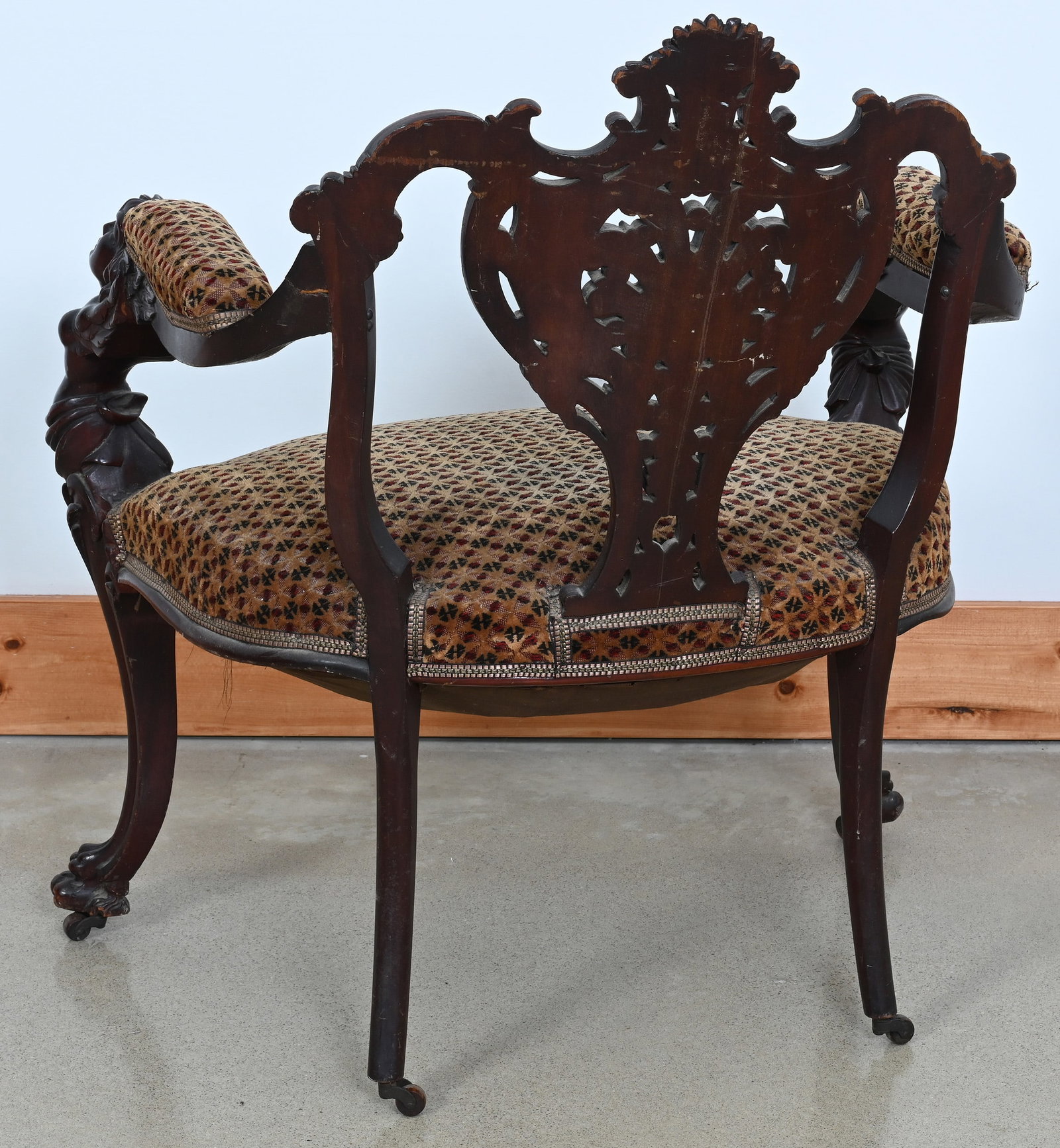 Armchair, Laminated Carved Mahogany - 5