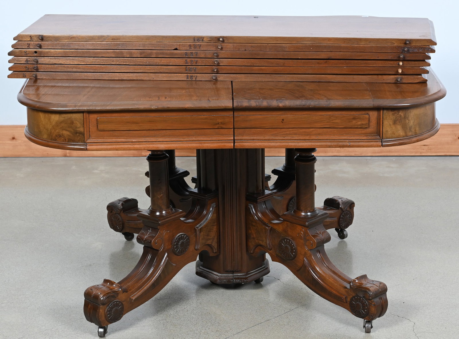 Dining Table, Solid Burled Walnut - 4