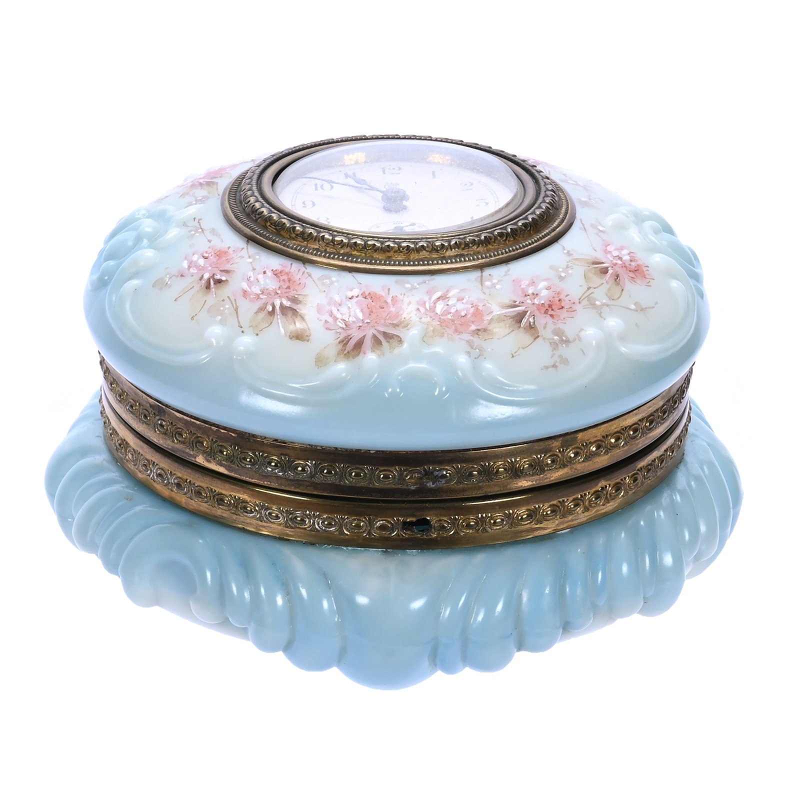 Jewel Box, Wave Crest Banner Mark With Clock Set In Lid (1 of 6)