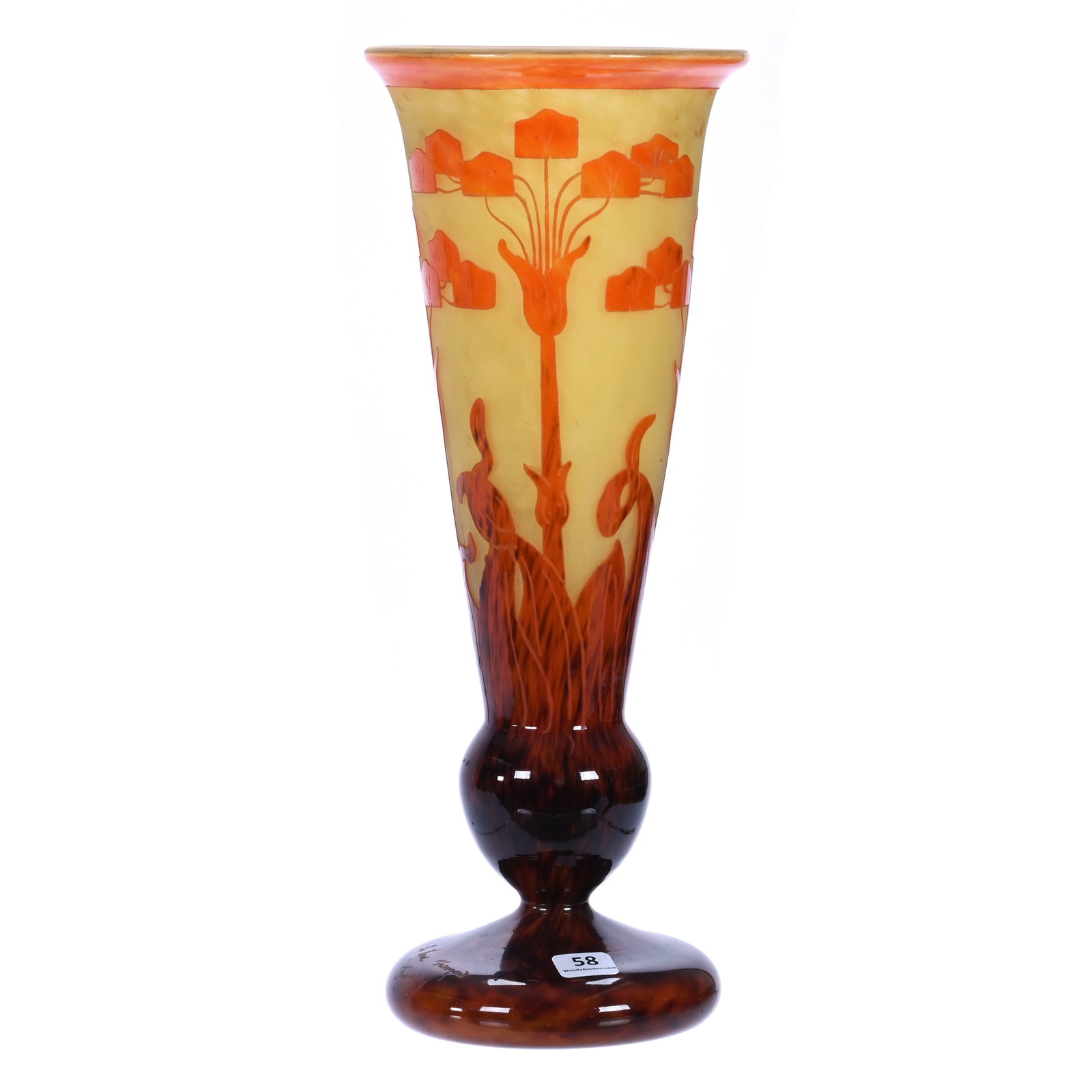 Pedestal Vase, Signed Le Verre Francais Produced By Schneider France (1 of 4)
