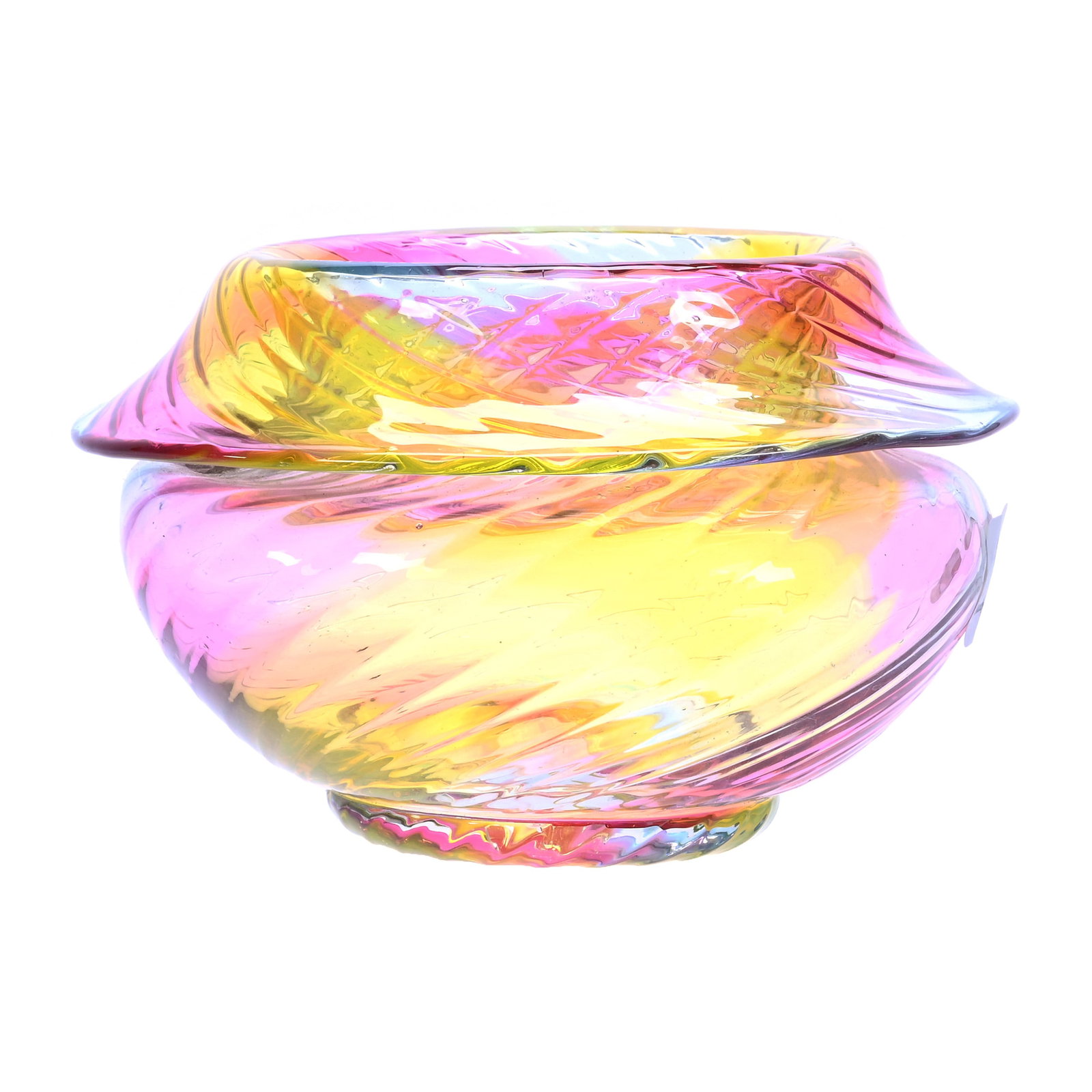 Vase, Rainbow Art Glass, Optic Swirl Design (1 of 3)