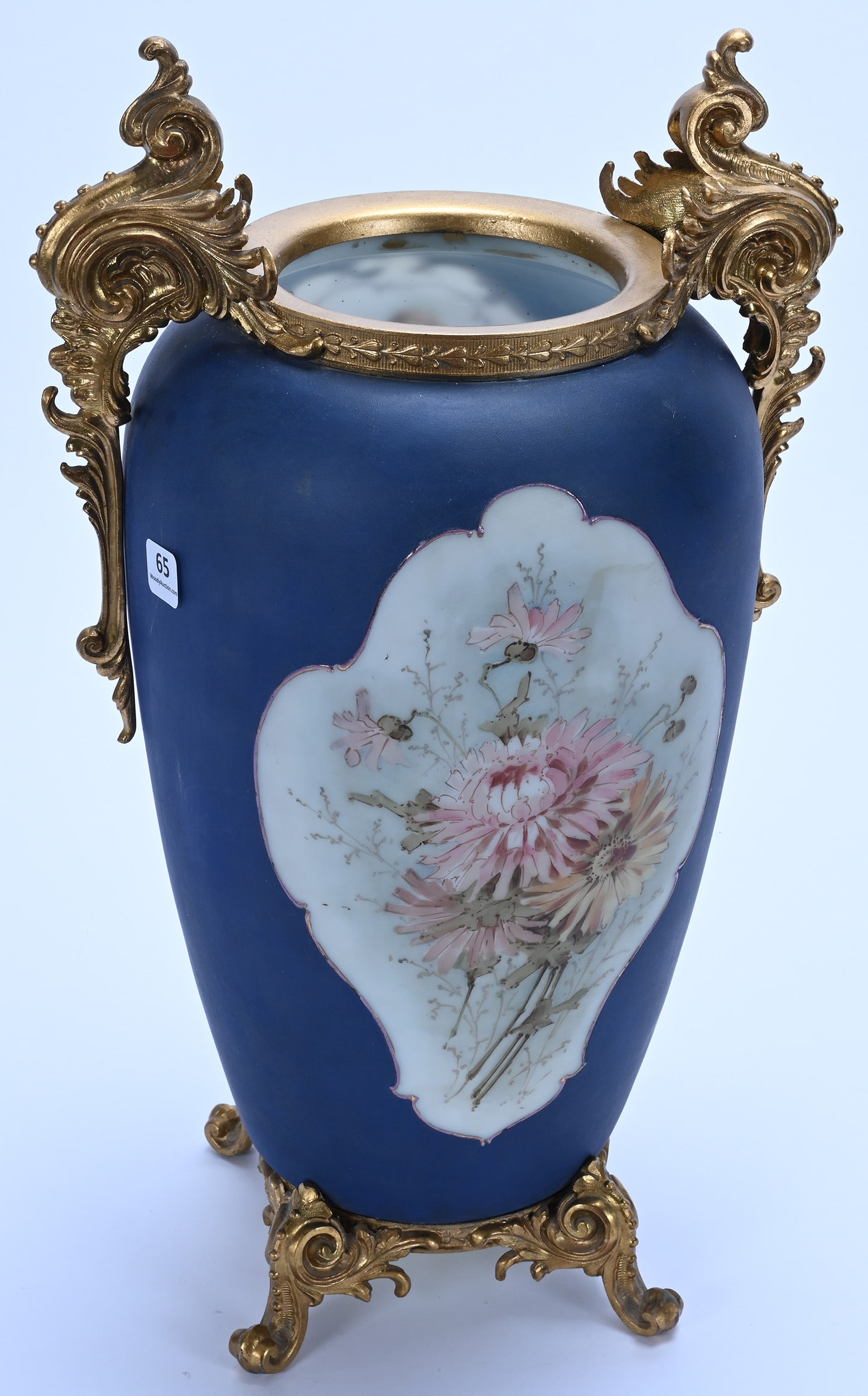 Two-Handled, Footed Vase, Wave Crest Stamp Mark - 2