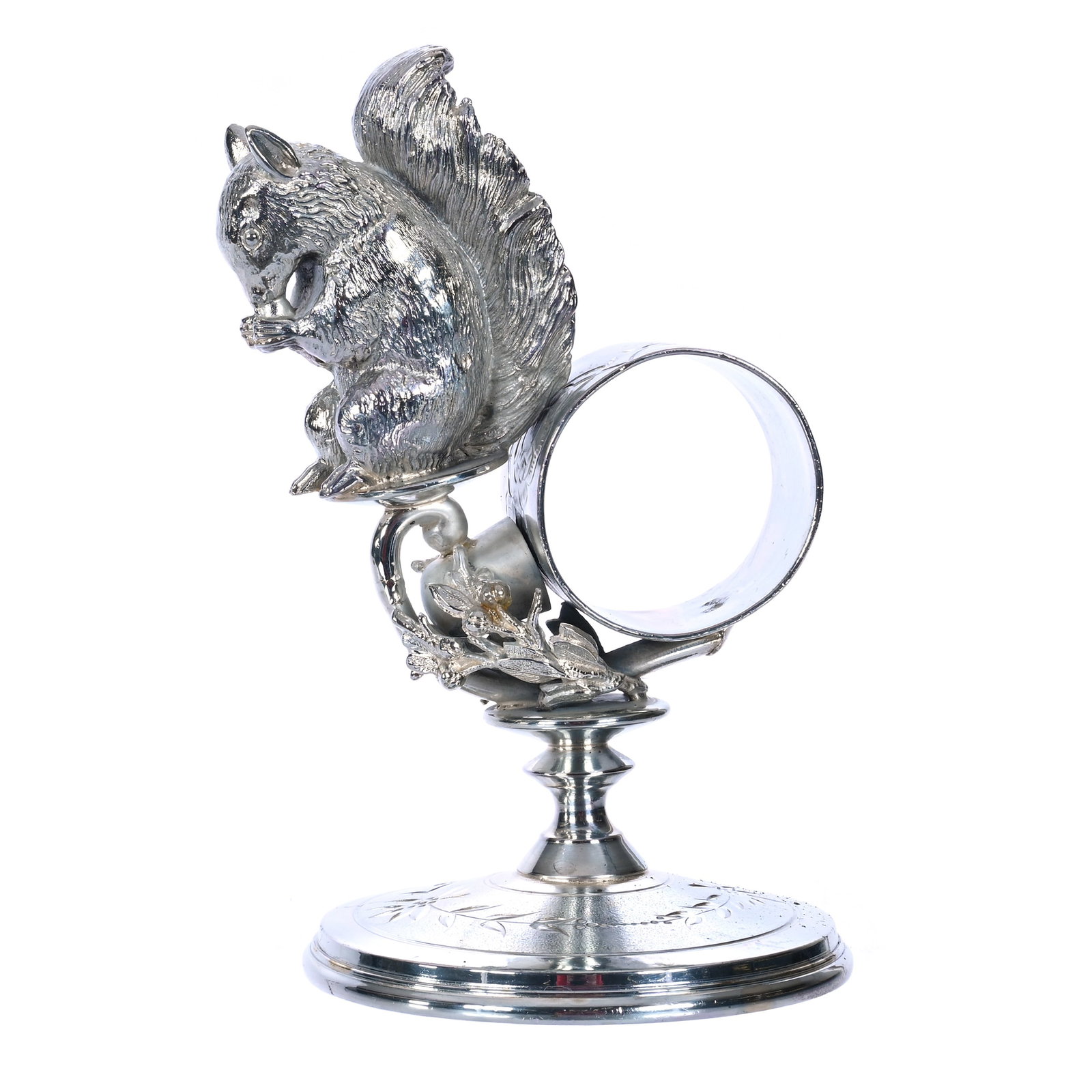 Figural Silverplate Napkin Ring Holder, Marked Wilcox #2391 (1 of 3)