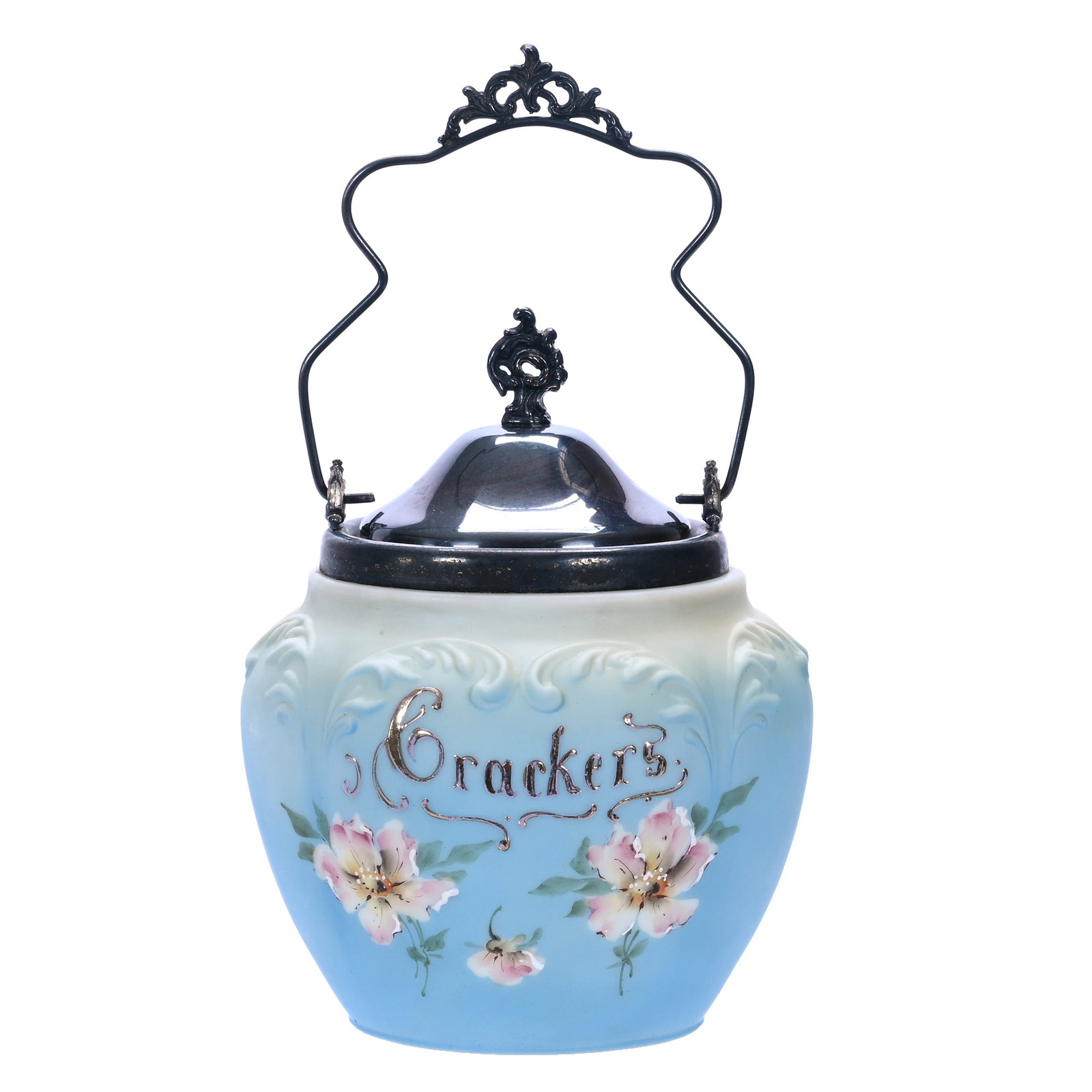 Cracker Jar, Marked Nakara, Plume Mold (1 of 3)