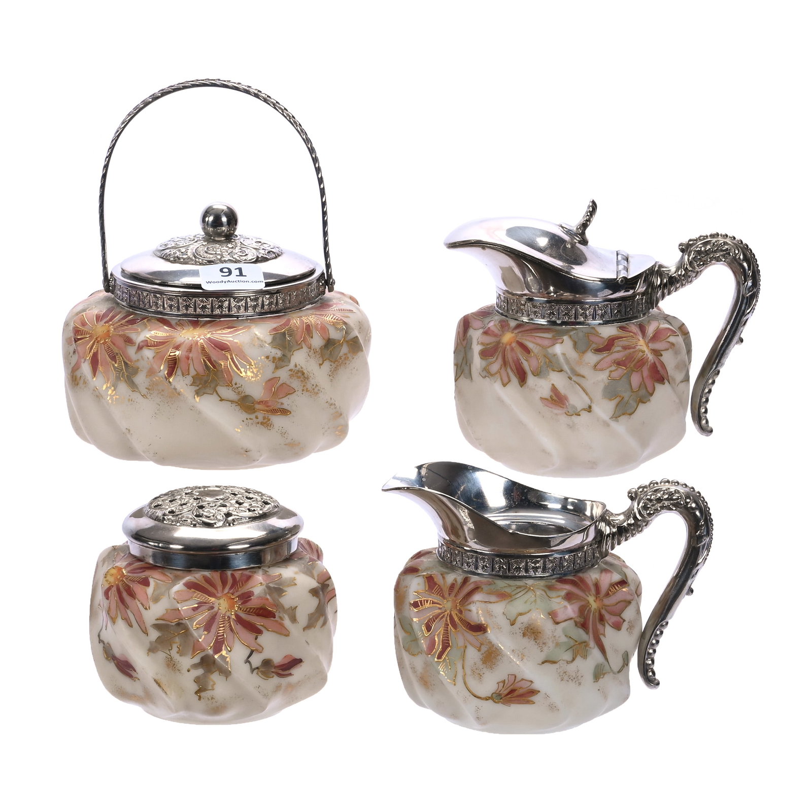 (4) Piece Table Set, Unmarked Wave Crest, Swirl Mold (1 of 3)