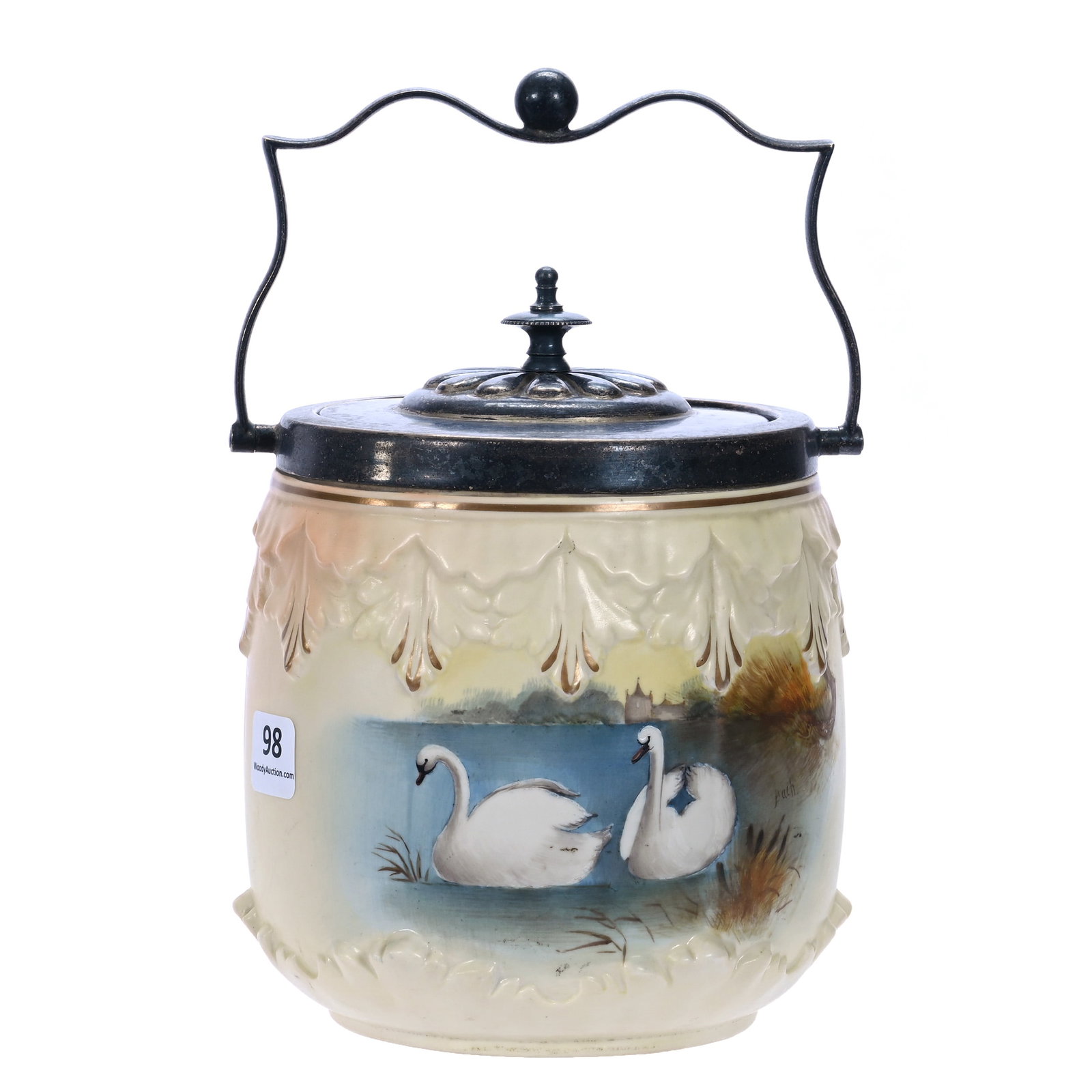 Biscuit Jar, Marked Locke & Co, Shrub Hill Works Worcester (1 of 3)