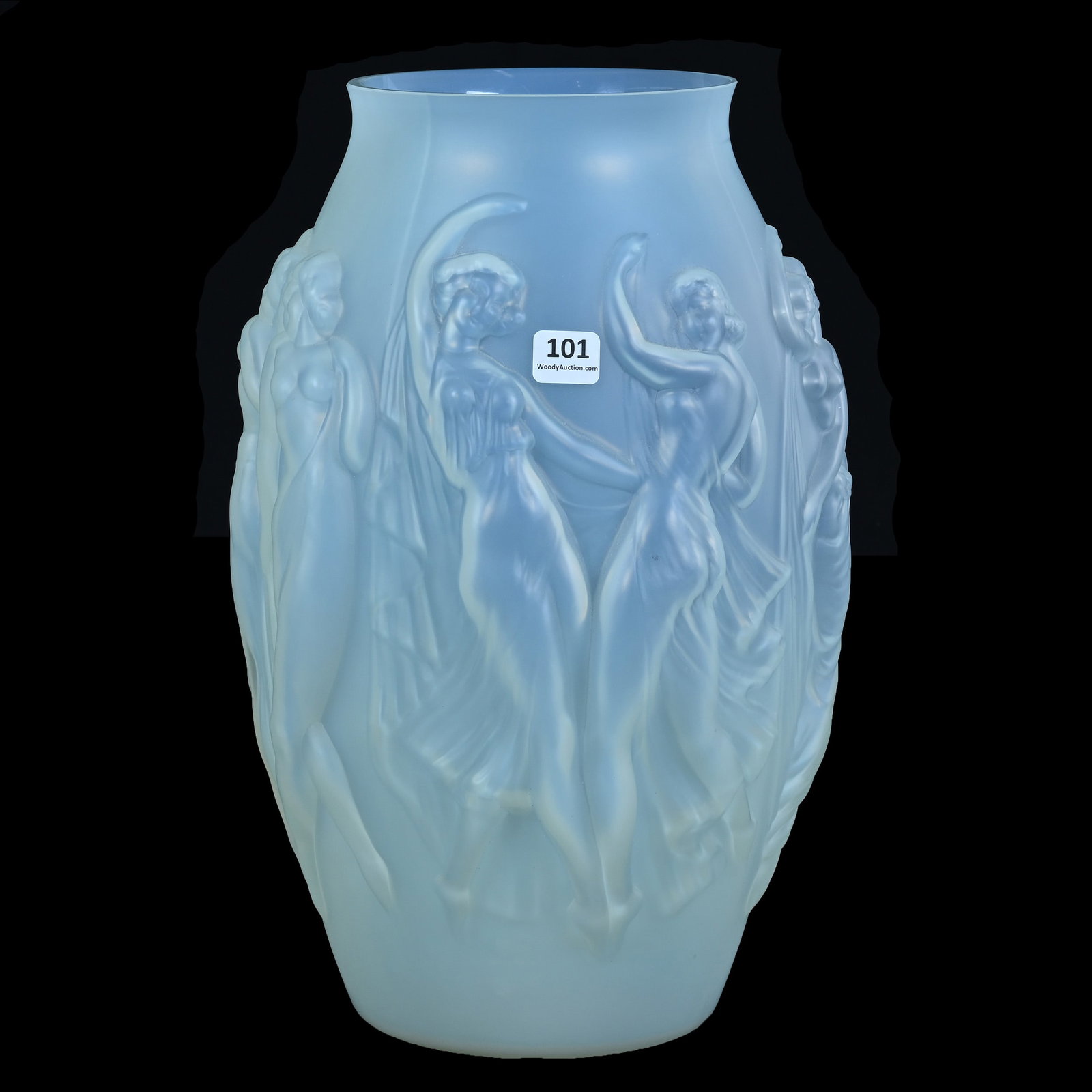 Massive Vase, Signed Sabino Art Glass, La Danse Pattern (1 of 4)