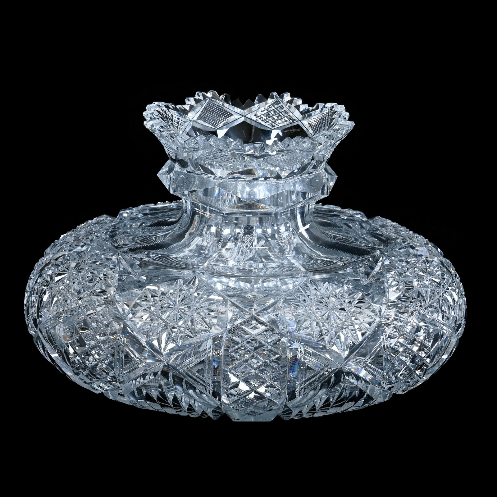 Flower Center, American Brilliant Cut Glass, Empress Pattern By Libbey (1 of 3)