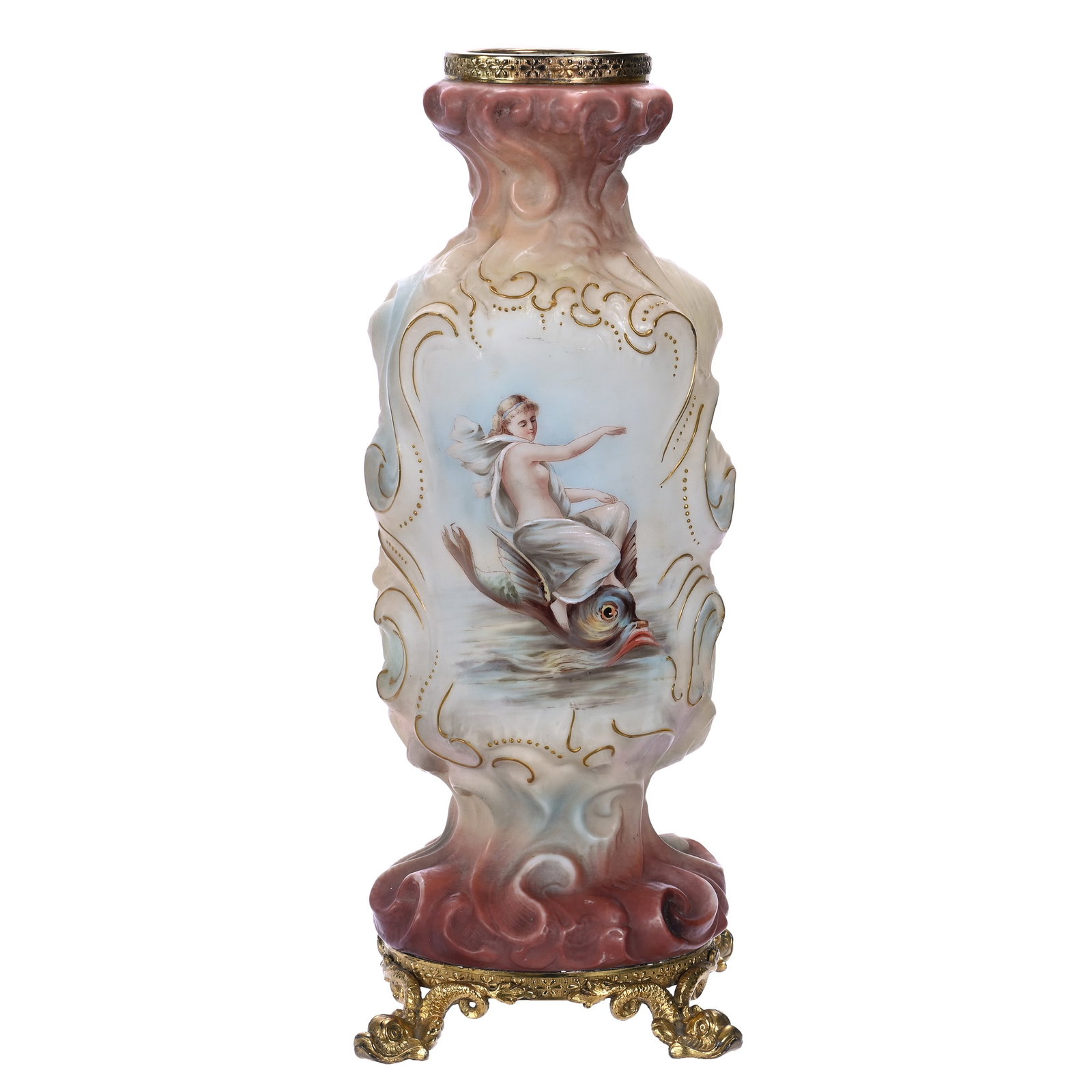 Vase, Wave Crest Stamp Mark, Elaborate Scroll Mold (1 of 3)