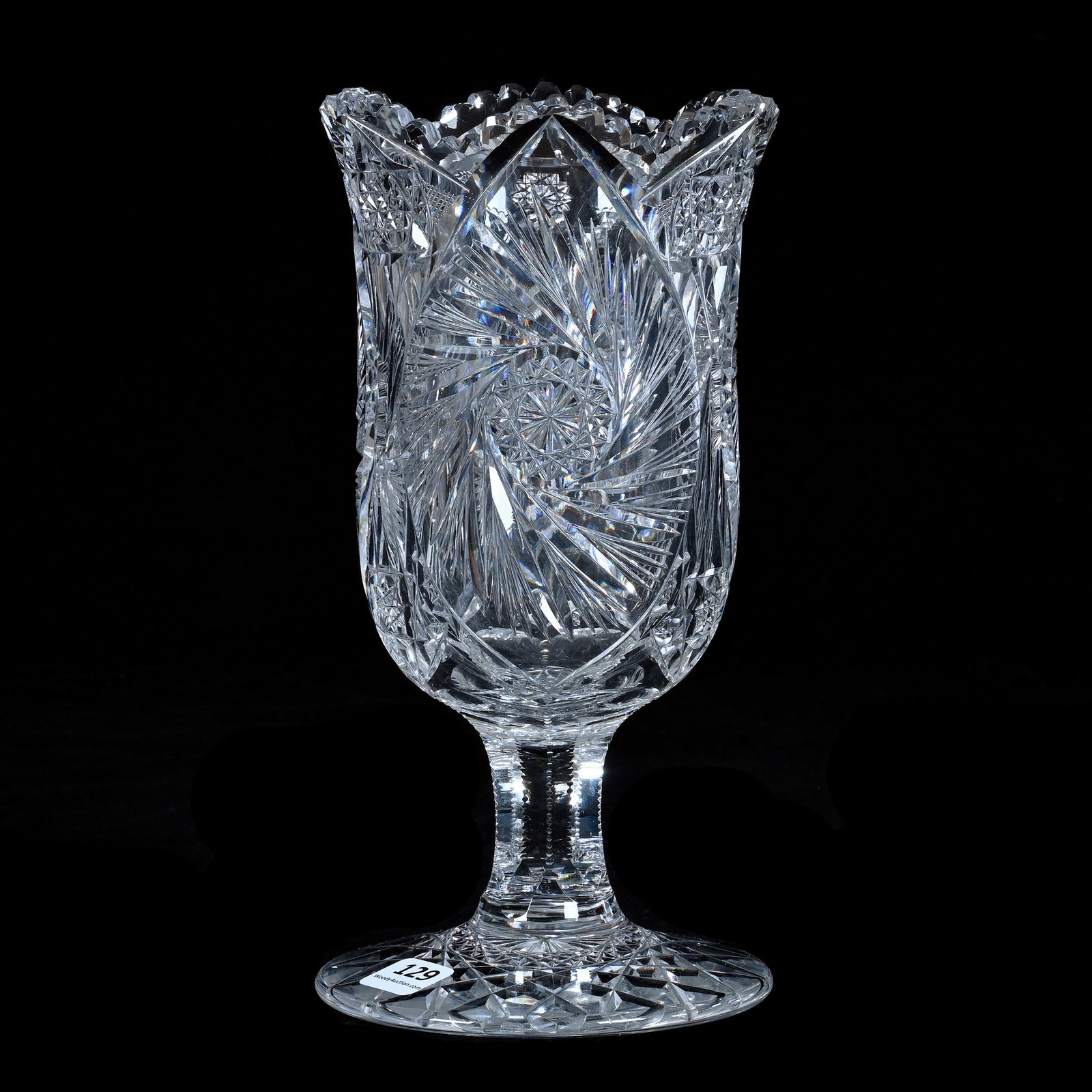 Pedestal Celery Vase, American Brilliant Cut Glass (1 of 3)