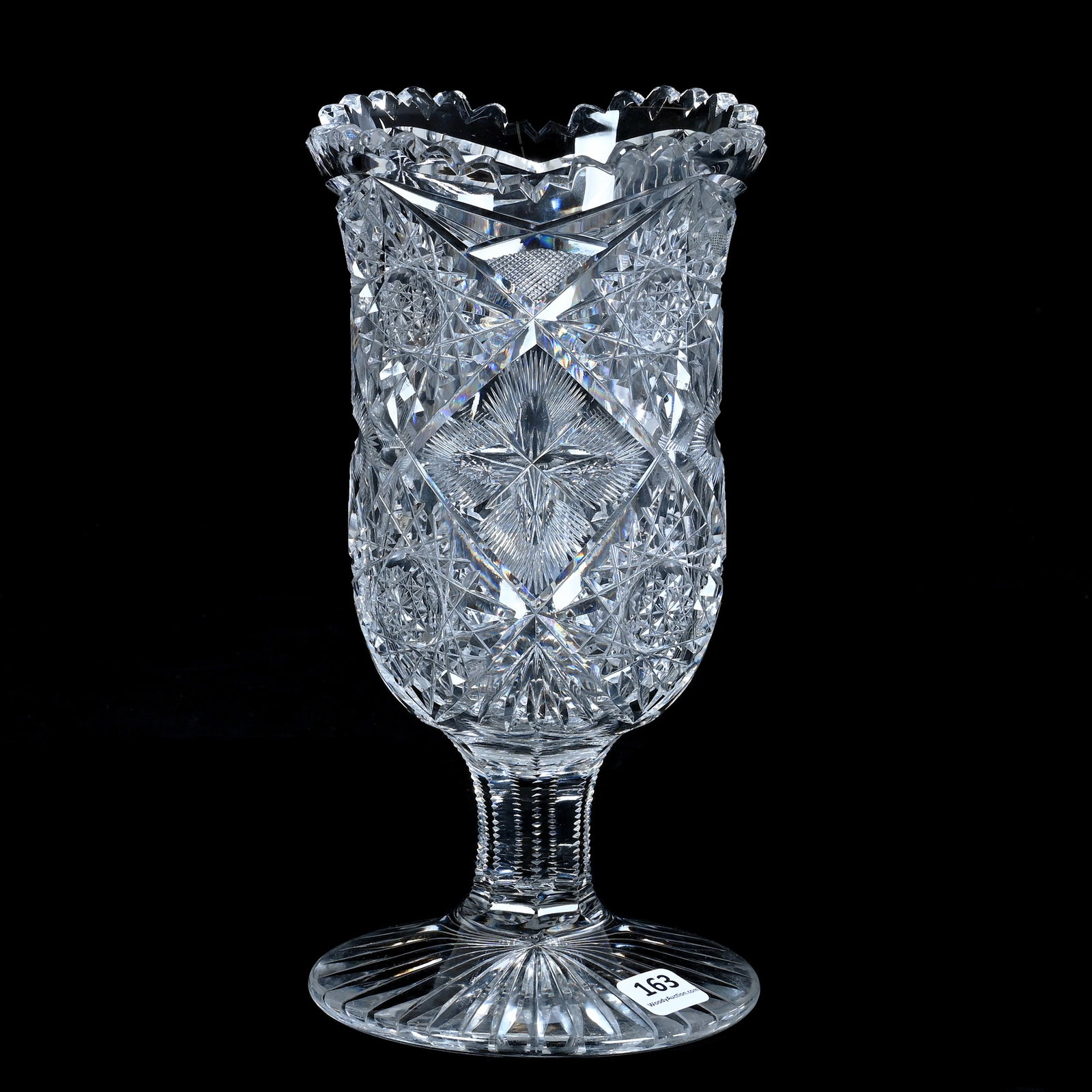 Pedestal Celery Vase, American Brilliant Cut Glass (1 of 3)