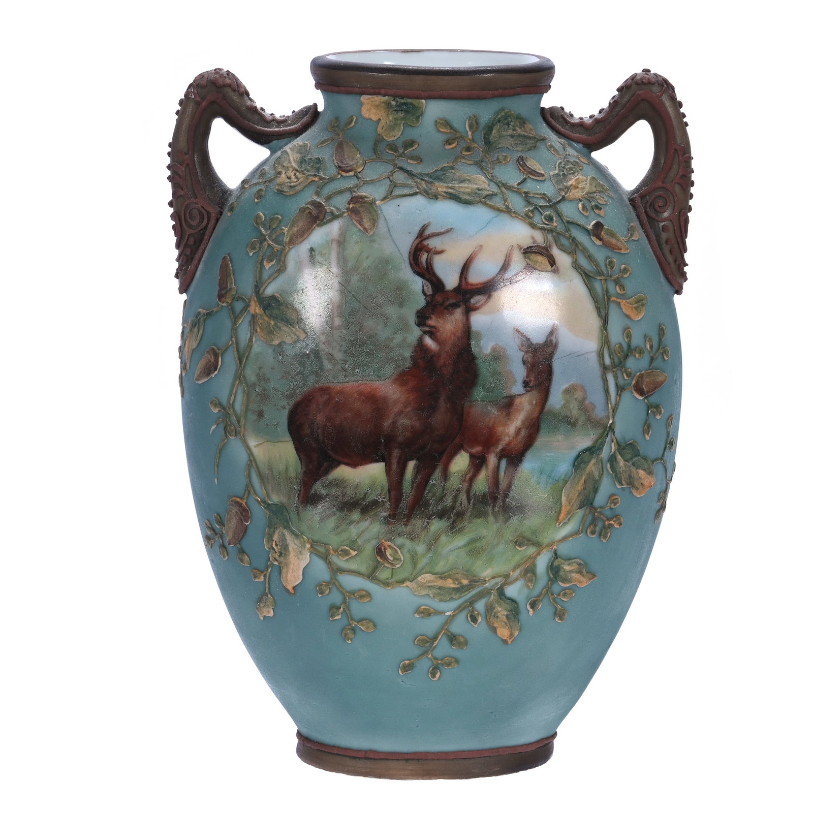 Two-Handled Oval Vase, Marked Nippon (1 of 4)