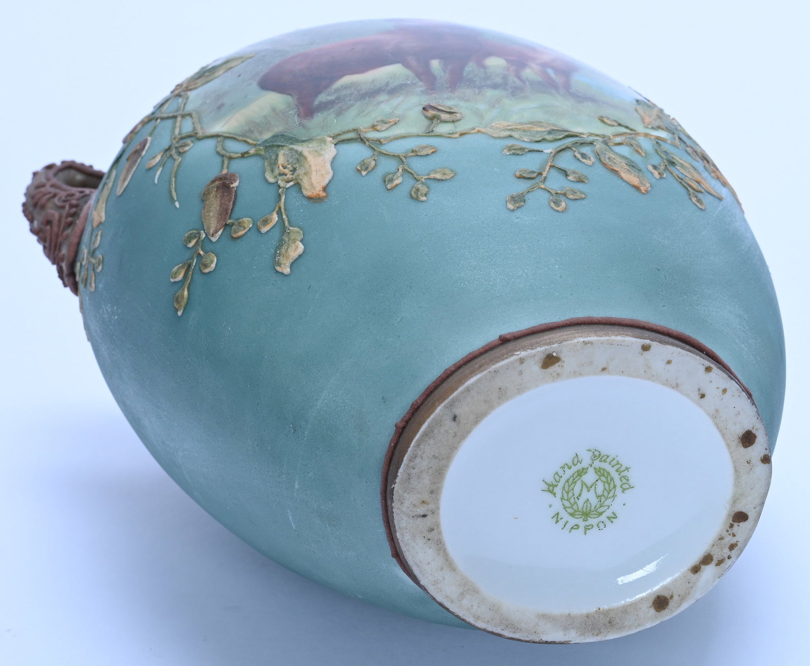 Two-Handled Oval Vase, Marked Nippon - 3