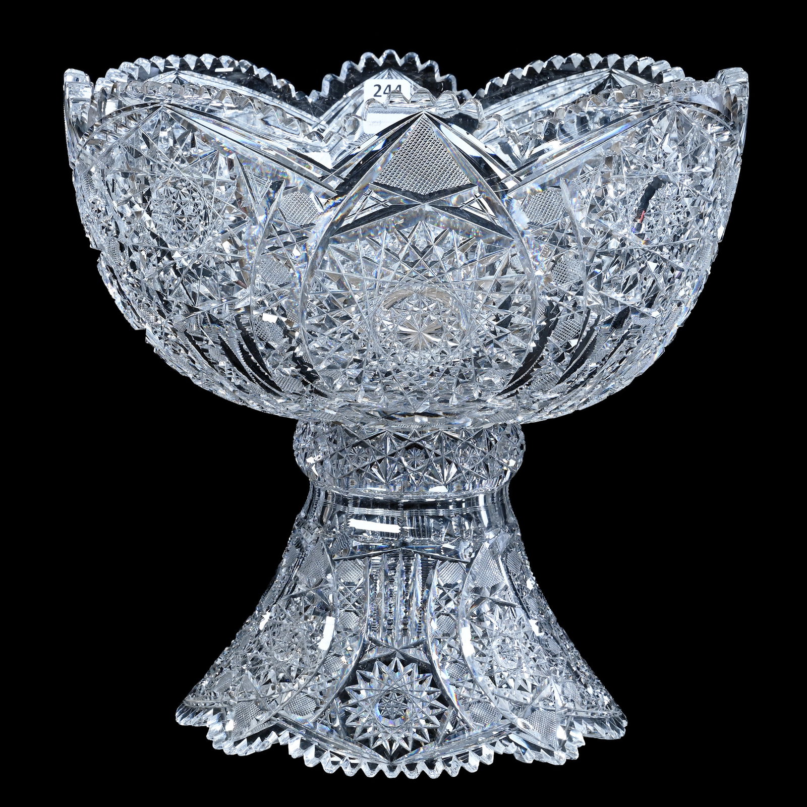 Two Part Punch Bowl, American Brilliant Cut Glass (1 of 9)