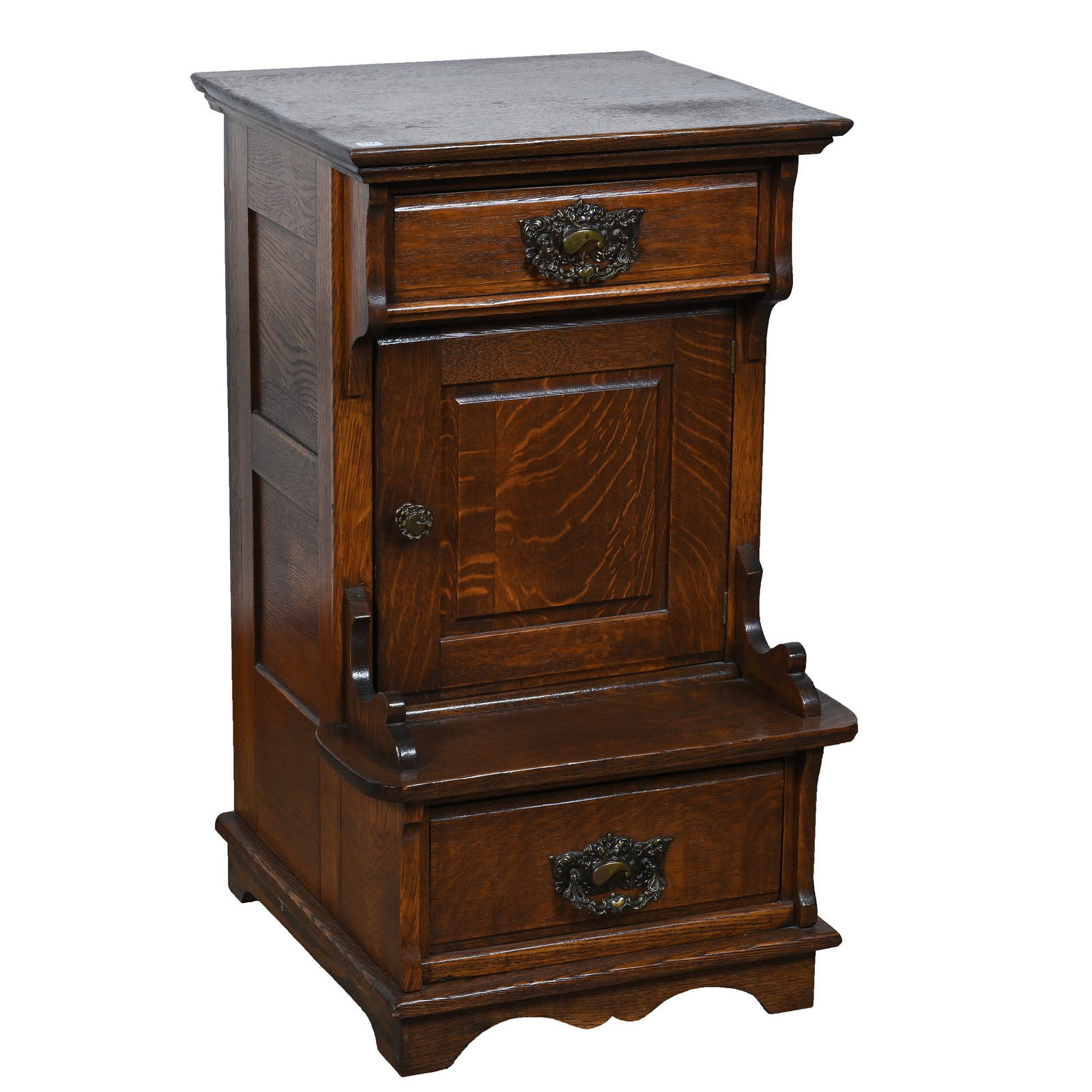 Bedside Cabinet, Oak With Single Door And Single Drawer (1 of 5)