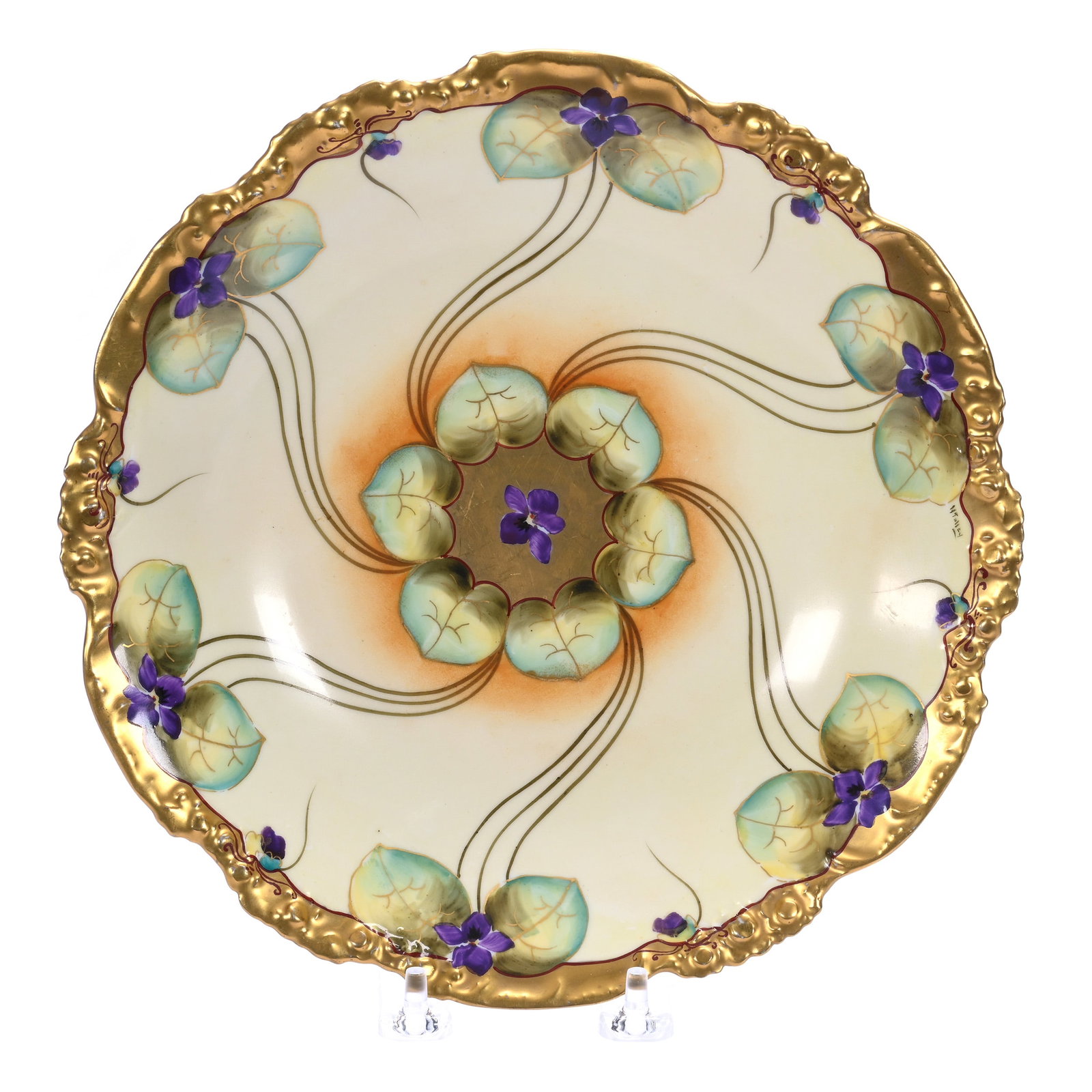 Bowl, Pickard Mark 4 (1903-1905), Violet Border Pattern (1 of 3)