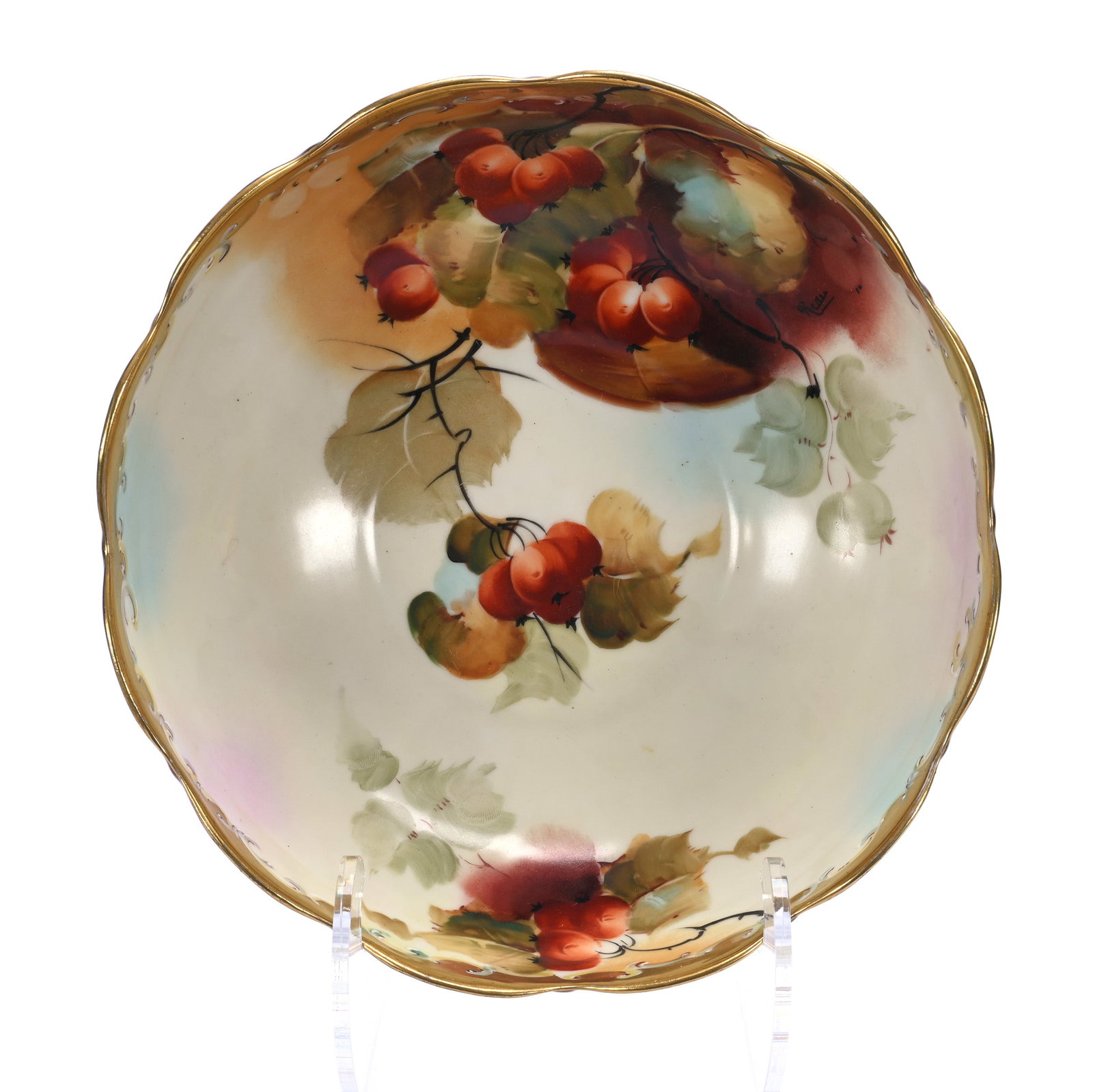 Bowl, Pickard Mark 2 (1898-1903), Autumn Currants Decor (1 of 4)