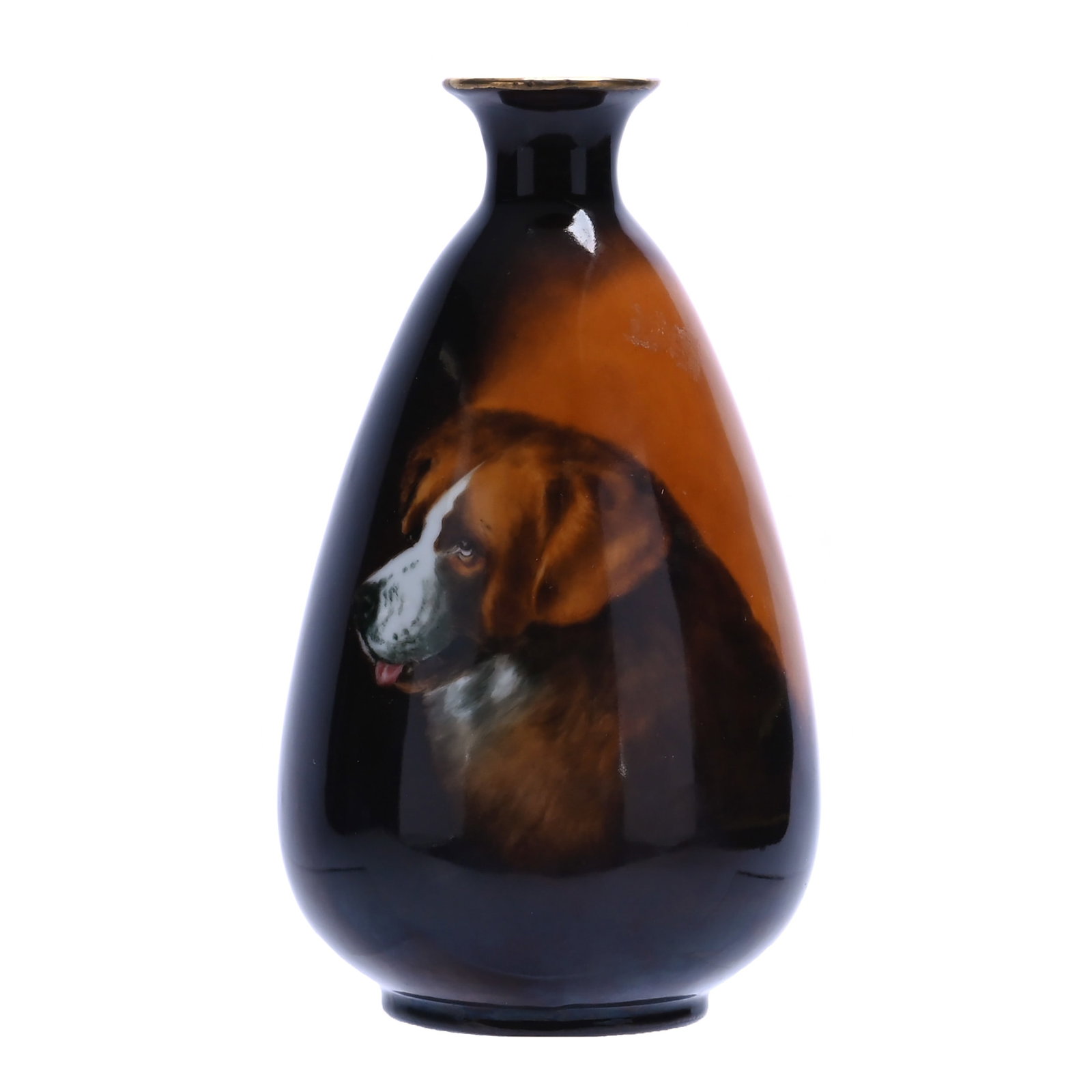 Vase, Pickard Mark 2 (1898-1903), St. Bernard Dog Pattern (1 of 4)