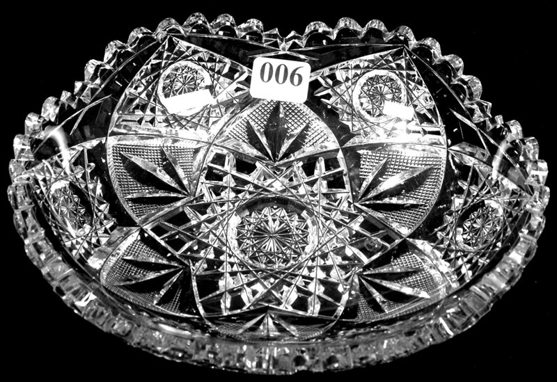 7 3/4" AMERICAN BRILLIANT CUT GLASS OVAL NAPPY