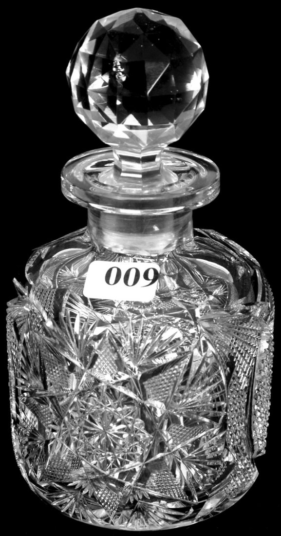 6 1/2" AMERICAN BRILLIANT CUT GLASS COLOGNE BOTTLE