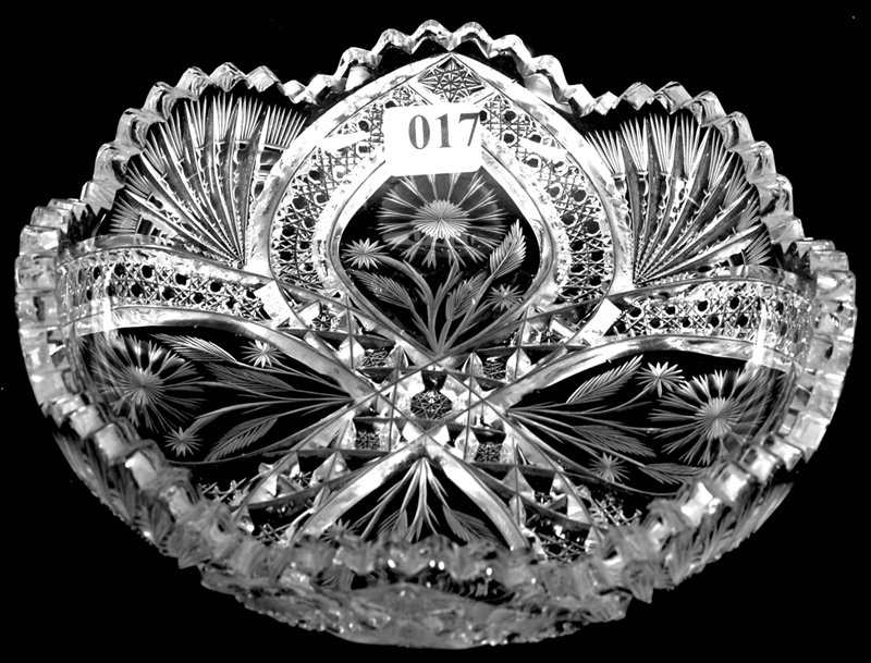 7" SIGNED J. HOARE AMERICAN BRILLIANT CUT GLASS BOWL