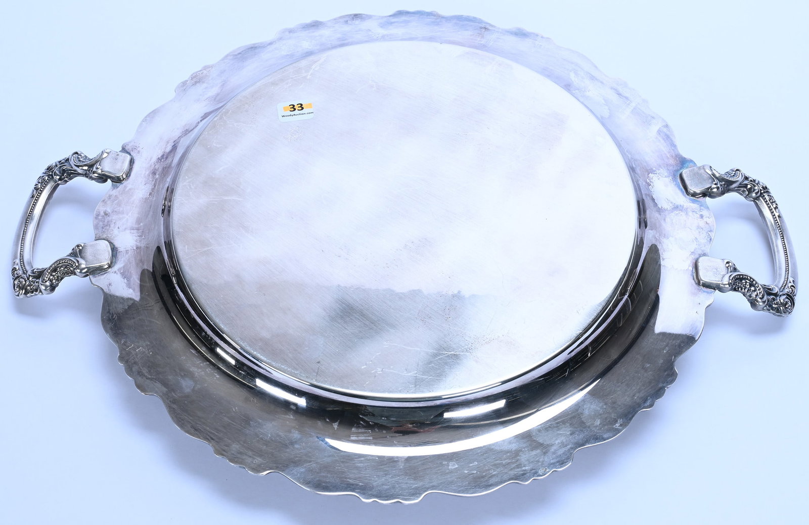 Handled Serving Tray, Silverplate Marked Oneida - 2