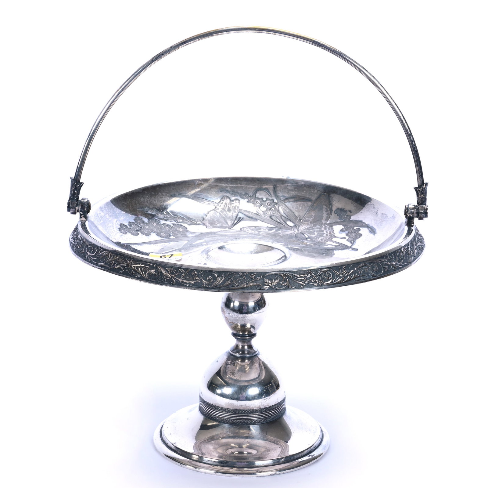 Pedestal Compote With Handle, Meriden Silverplate #1803 (1 of 4)