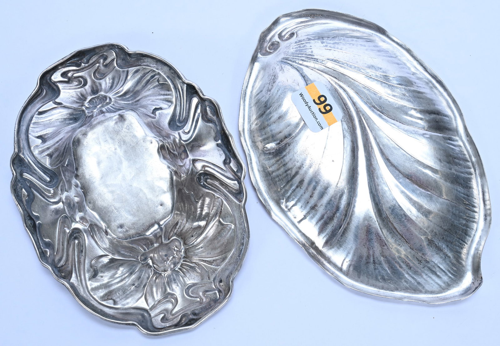 Pair Solid Sterling Trays - 2