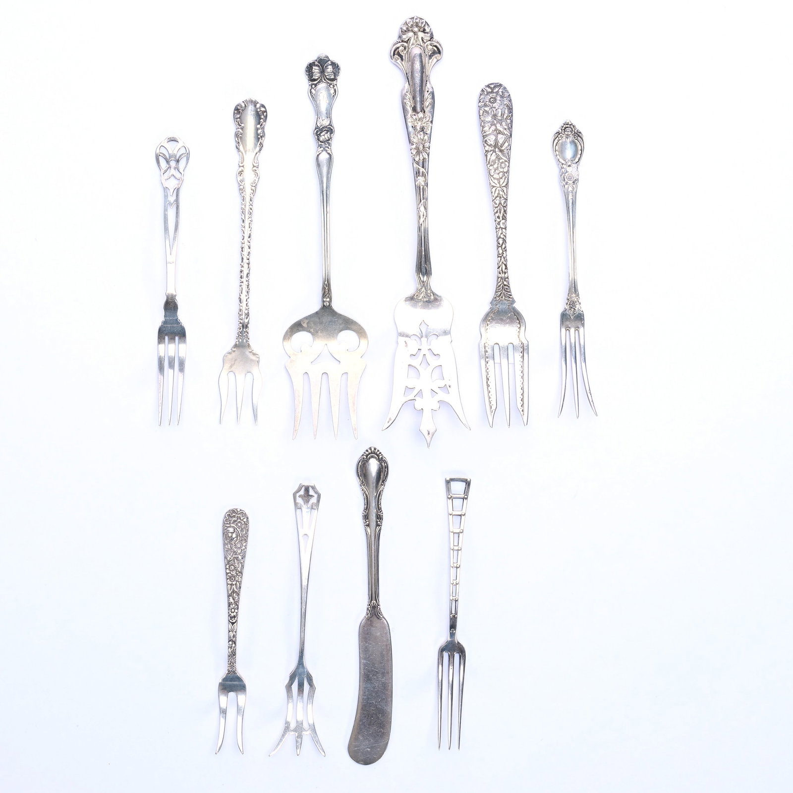 (9) Forks And (1) Knife, Sterling Silver (1 of 5)
